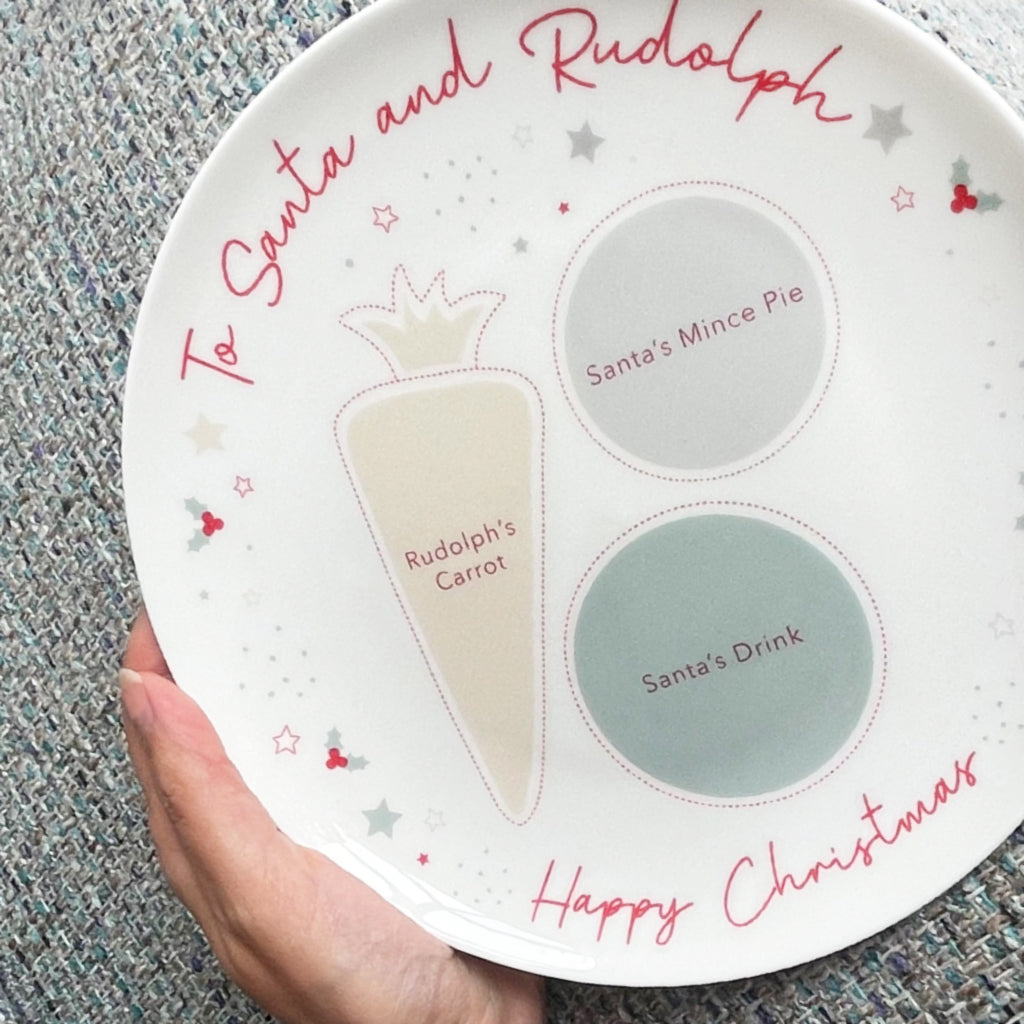 Santa's Christmas Eve Plate - Personalized Ceramic Plate for Cookies & Milk - Perfect for Holiday Traditions & Christmas Eve Celebrations