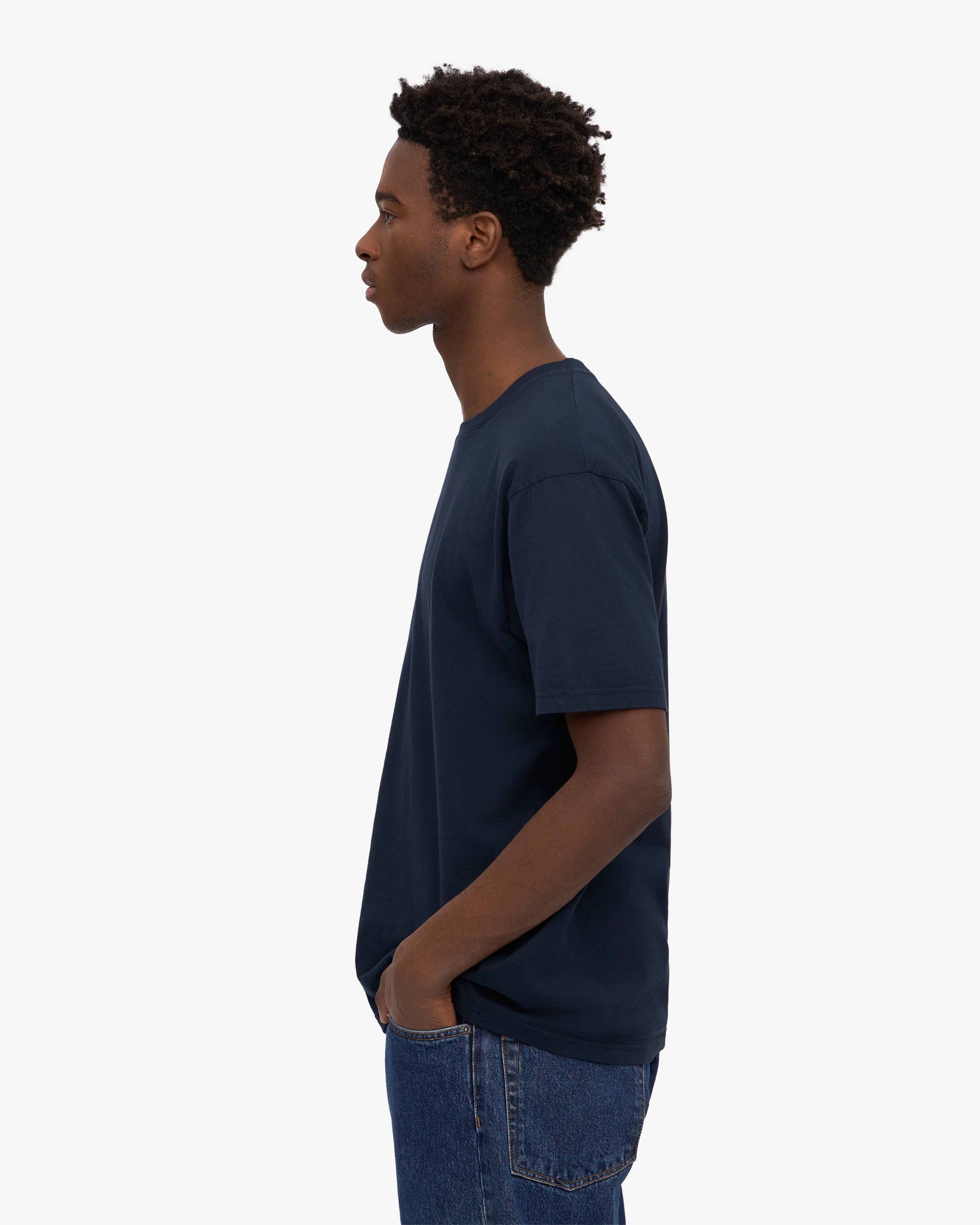 Classic Organic Cotton T-Shirt for Men & Women - Soft, Breathable Navy Blue Tee - Perfect for Casual Wear, Gym & Everyday Outfits