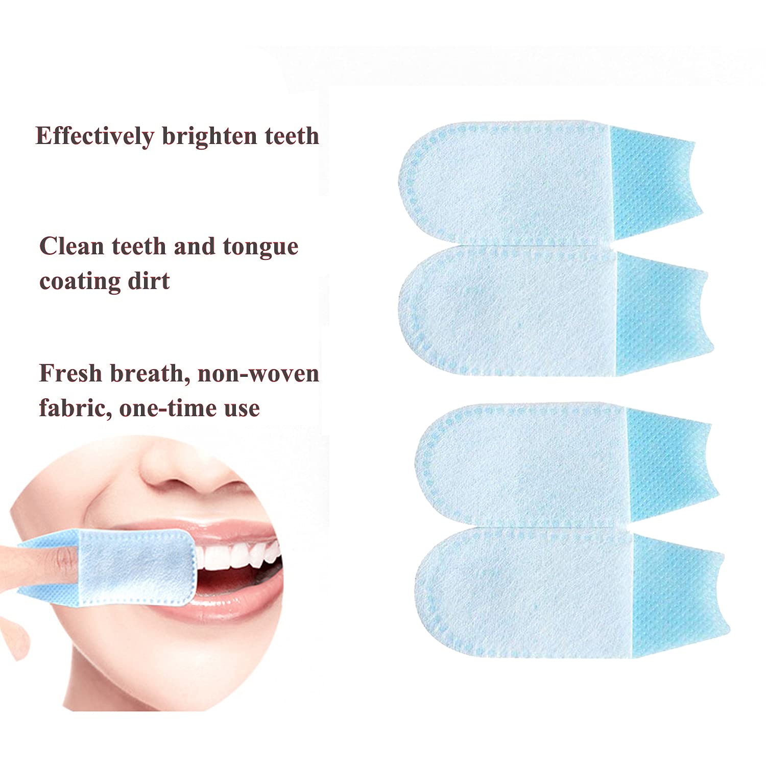 50Pcs Disposable Finger Tooth Wipes for Babies - Soft Non-Woven Fabric Oral Cleaning Gauze for Infant Teeth Whitening & Hygiene - Perfect for Travel, Diaper Bags & On-the-Go Dental Care