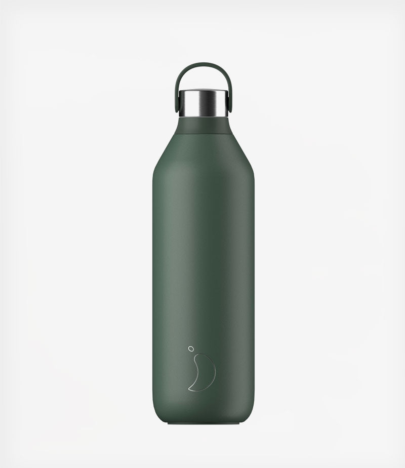 Chilly's Series 2 Reusable Water Bottle 500ml - Insulated Stainless Steel, Pine Green | Perfect for Gym, Hiking & Everyday Hydration