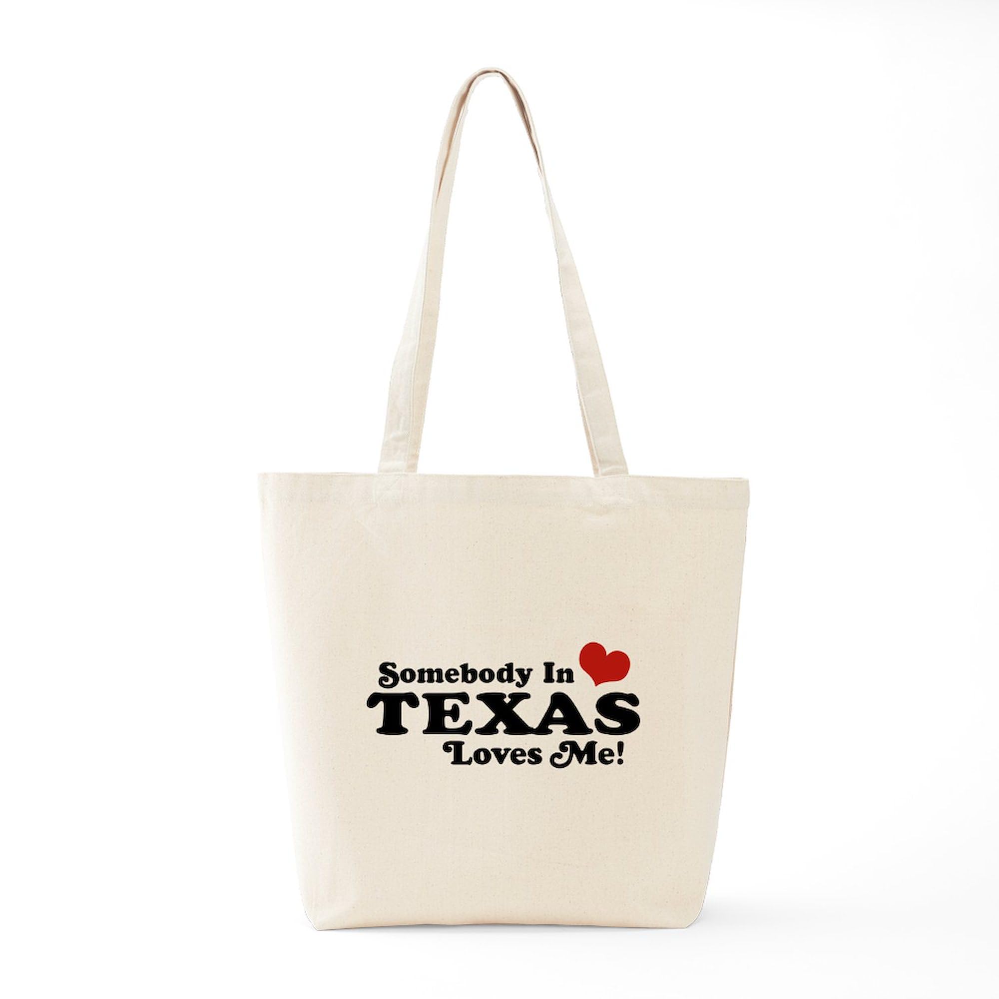 Somebody In Texas Loves Me Natural Canvas Tote Bag - Reusable Eco-Friendly Shopping Bag for Groceries, Beach Trips & Daily Use