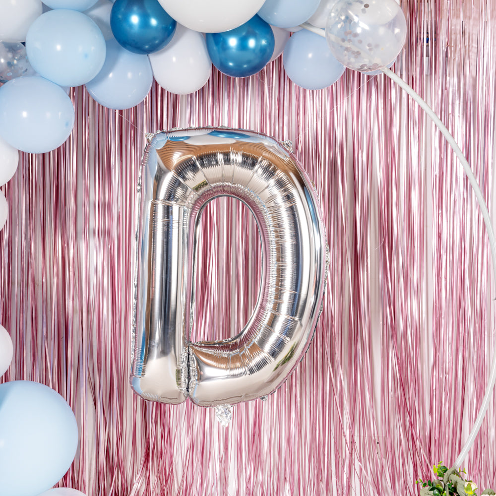 Balloonify Silver Mylar Letter D Balloon - 40 Inch Large Foil Alphabet Balloon for Birthday Party Decorations, Baby Shower, Graduation & Wedding Celebrations - 1 Count Box