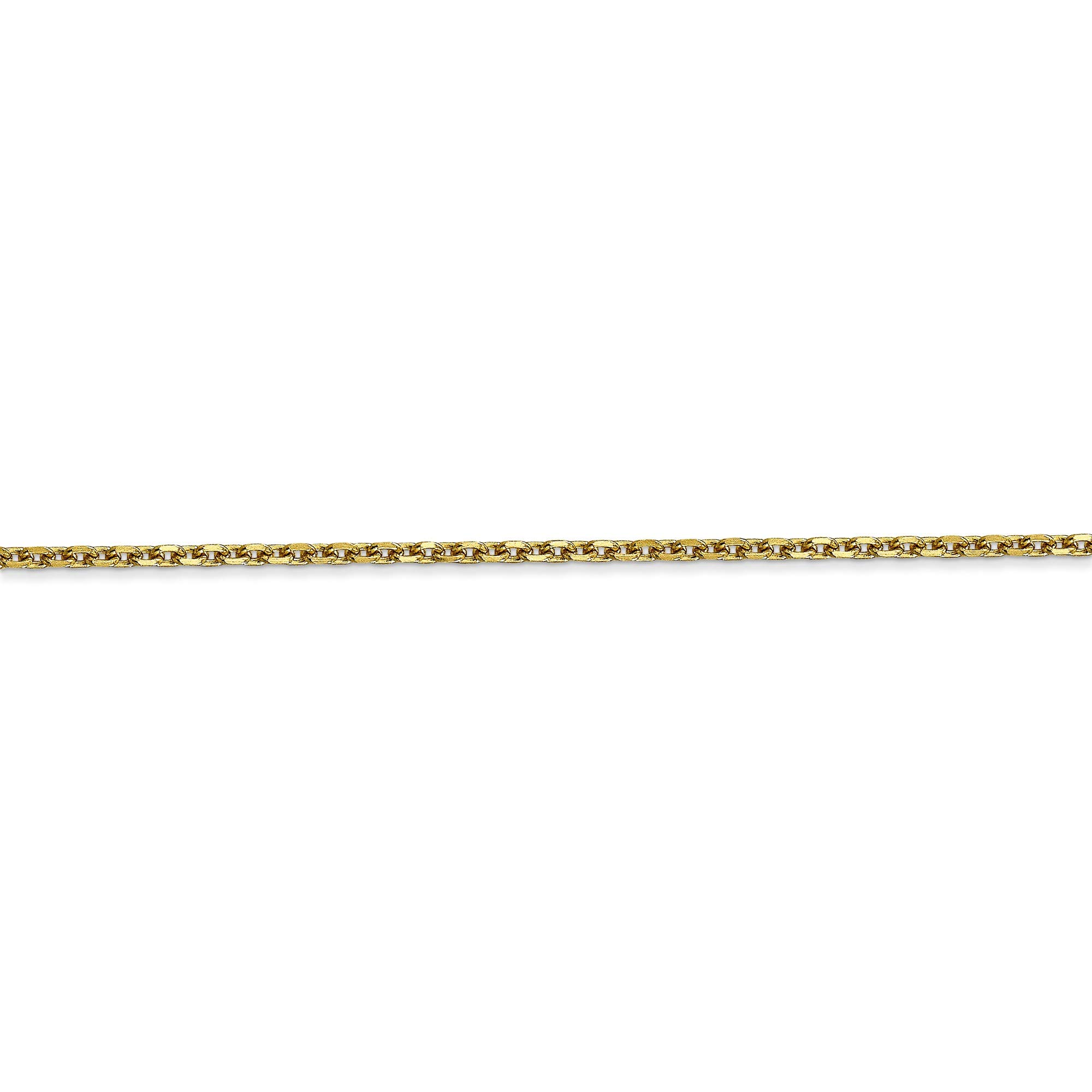 10k 1.65mm Solid D/C Cable Chain Necklace - 16 Inch Yellow Gold Jewelry for Women & Men - Perfect for Layering, Gifts & Everyday Wear