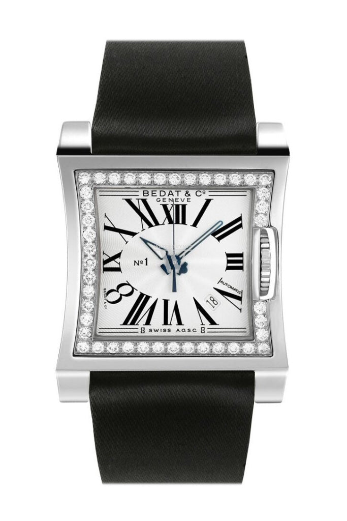 Bedat No. 1 Silver Dial Diamond Black Satin Unisex Watch 114.030.100 - Luxury Swiss Timepiece for Men & Women - Perfect for Formal Events, Business Meetings & Special Occasions