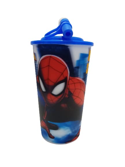 UniqueTrend 3D Look Multi-Color Kids Sippy Cup with Straw - 600ml BPA-Free Spill-Proof Tumbler for Milk, Juice, Water & Soft Drinks - Perfect for Toddlers, Daycare, Travel & School (Blue)