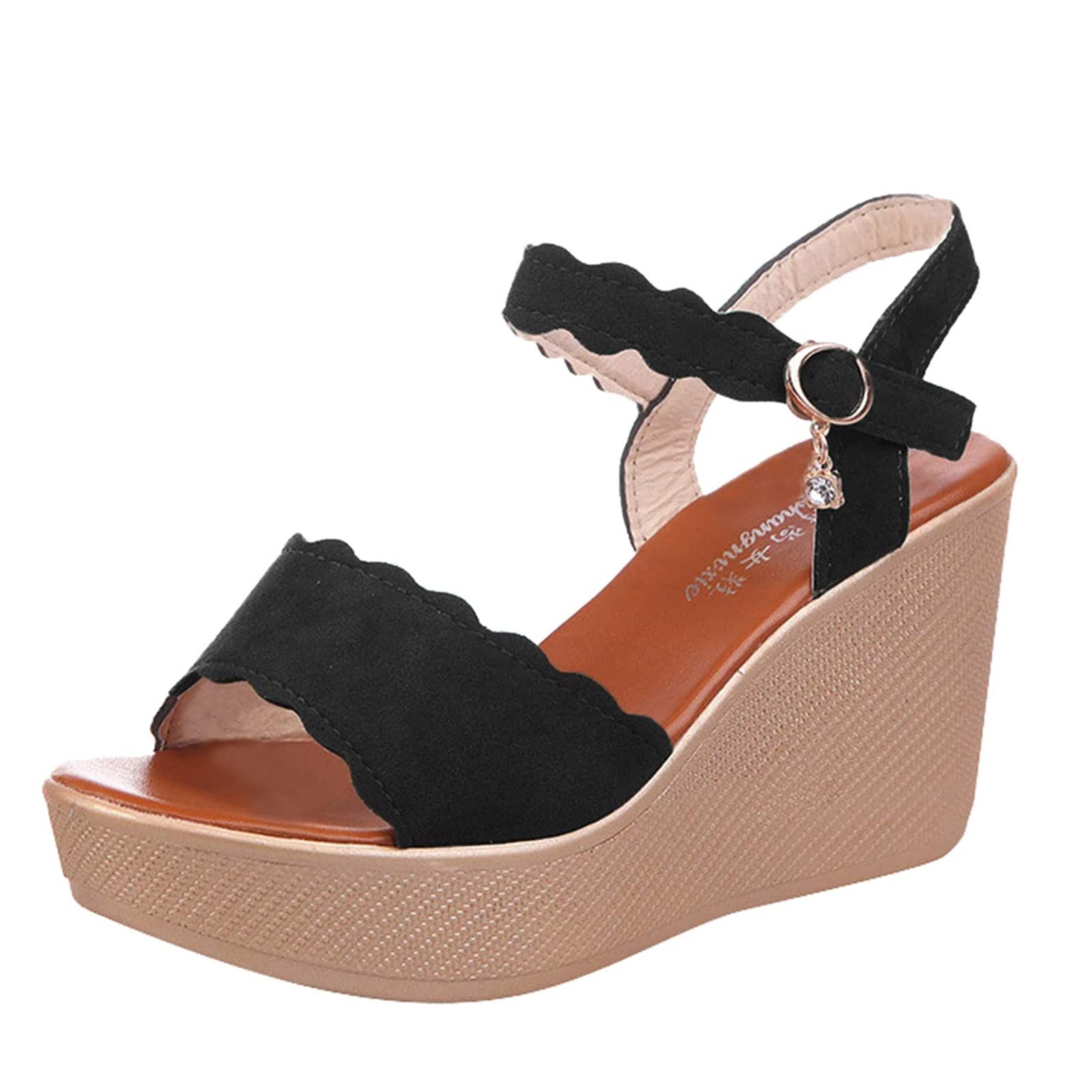 Bravetoshop Women's Platform Espadrille Wedge Sandals - Ankle Strap Open Toe High Heel Dress Shoes for Summer Weddings, Beach Vacations & Date Nights