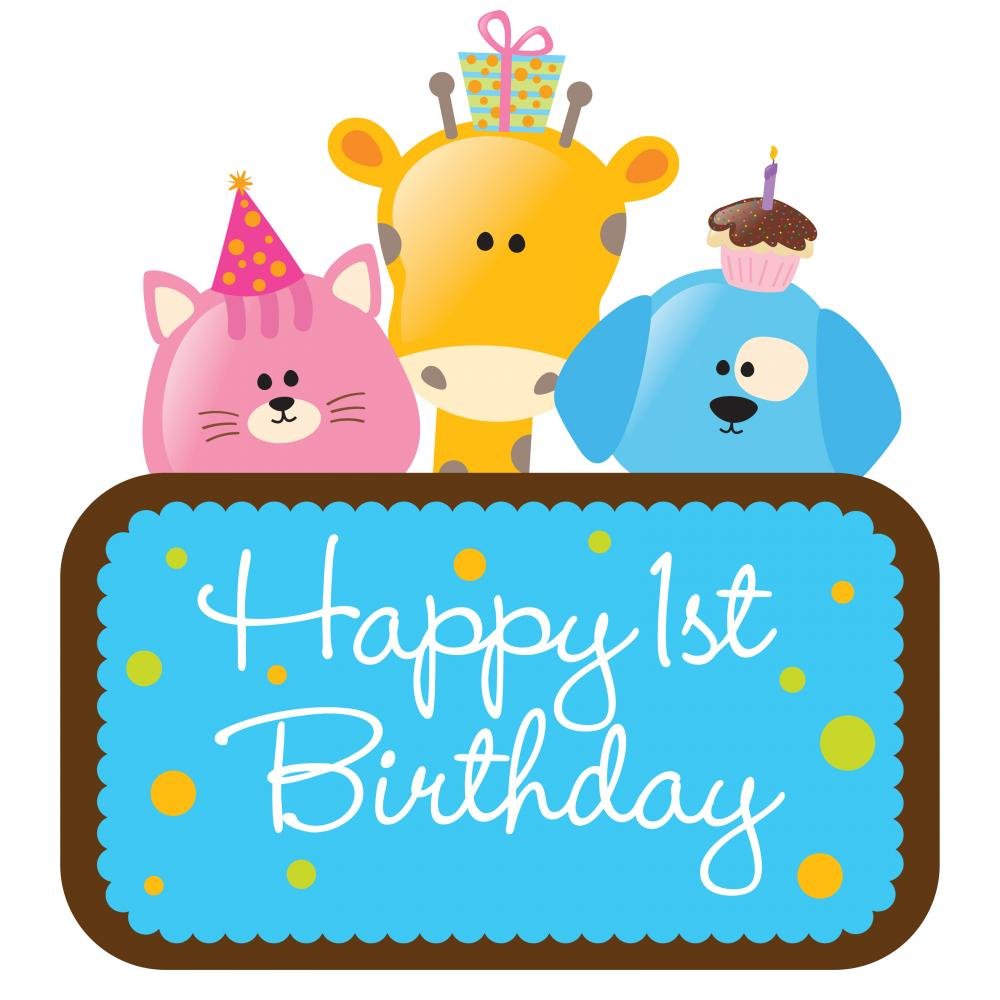 Happy Birthday Baby Boy Wall Decal - Peel and Stick Vinyl Wall Sticker (36x36 Inches) - Perfect for Nursery, Kids Room & Birthday Party Decorations