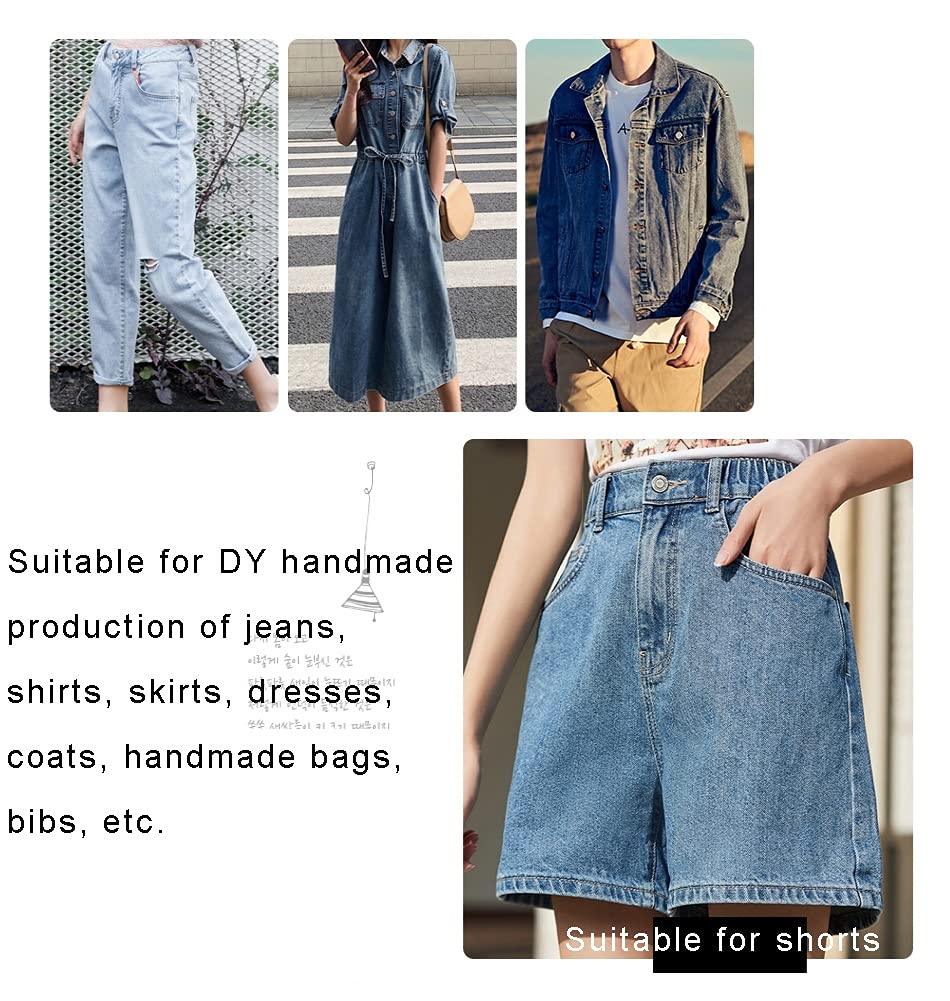 Premium Soft Cotton Denim Fabric for Sewing - 1.5X10M (4.92X32.8ft) Black Washable Material for Shirts, Pants & Dresses - Perfect for DIY Fashion, Summer Clothing & Home Decor Projects