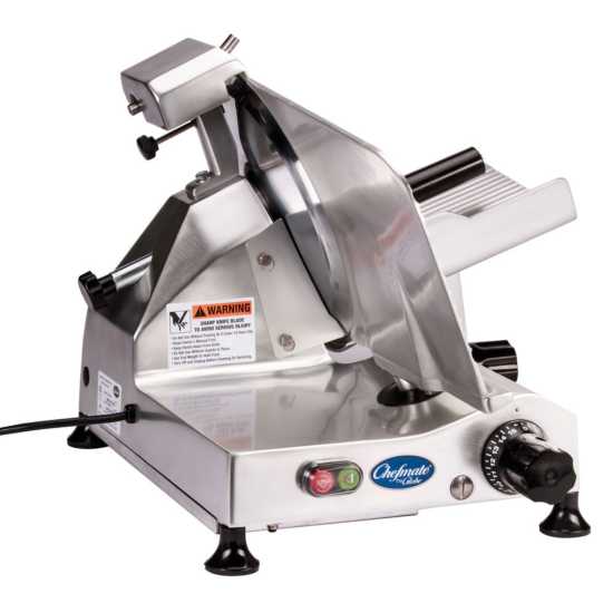 Globe Chefmate C12 12-Blade Manual Gravity Feed Slicer - Professional Deli Meat & Cheese Slicer for Home & Commercial Kitchens