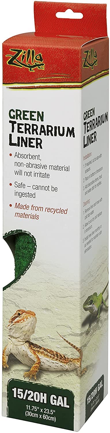 Zilla Terrarium Liner Set of 2 - 20 Gallon Reptile Tank Substrate Mat for Snakes, Lizards & Small Pets - Perfect for Desert & Tropical Habitats