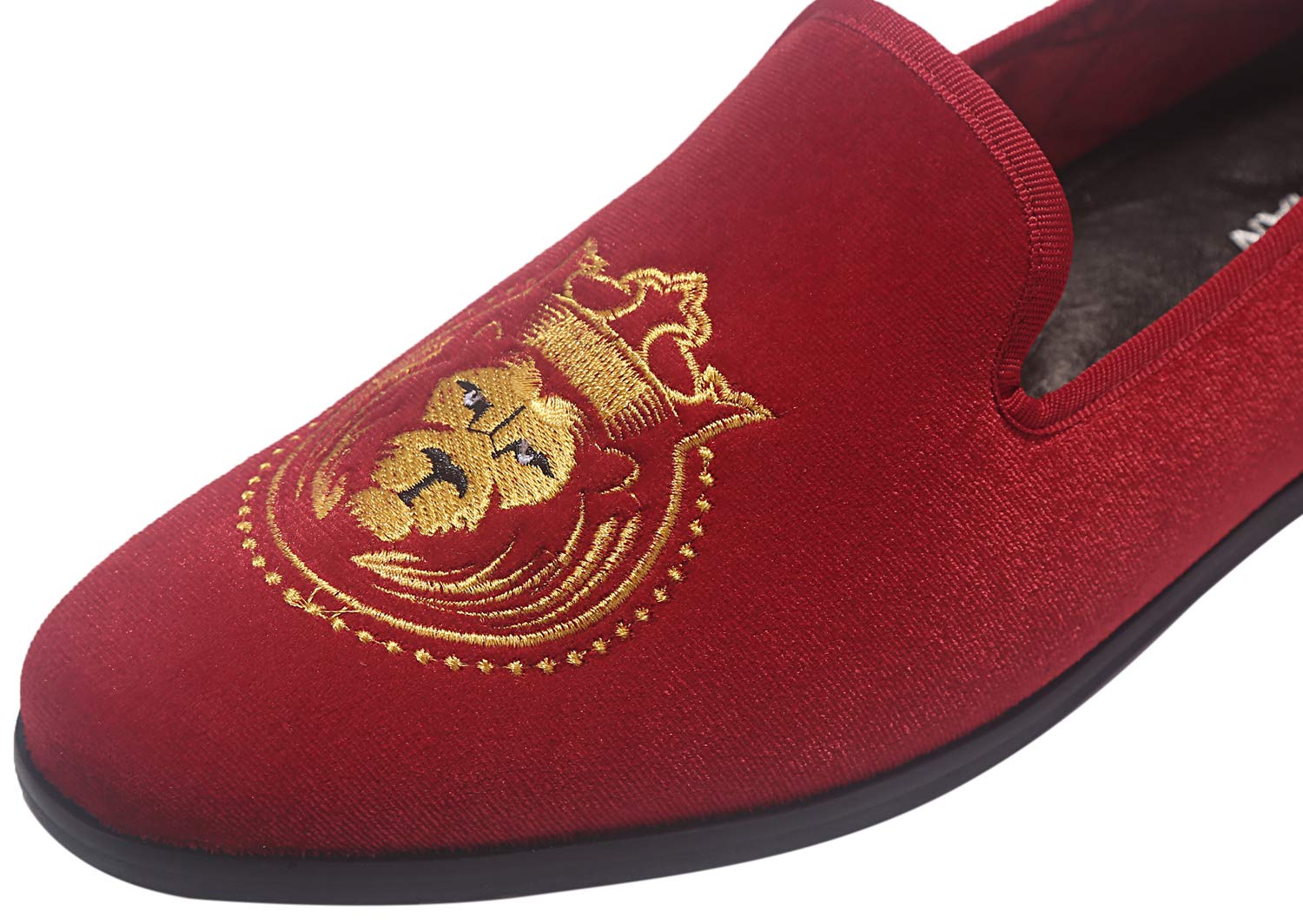 ELANROMAN Men's Velvet Embroidered Loafers - Fashionable 1.0 & 2.0 Dress Shoes for Wedding, Prom, Party & Formal Occasions