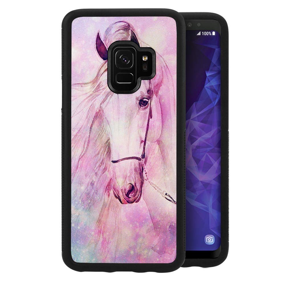 DragonCat Graffiti Horse Samsung Galaxy S9 Case - Hard Shell Back Cover with Tire Pattern, Soft Edge TPU + PC Material, Black Phone Case for Samsung Galaxy S9 - Perfect for Everyday Protection and Stylish Streetwear Look