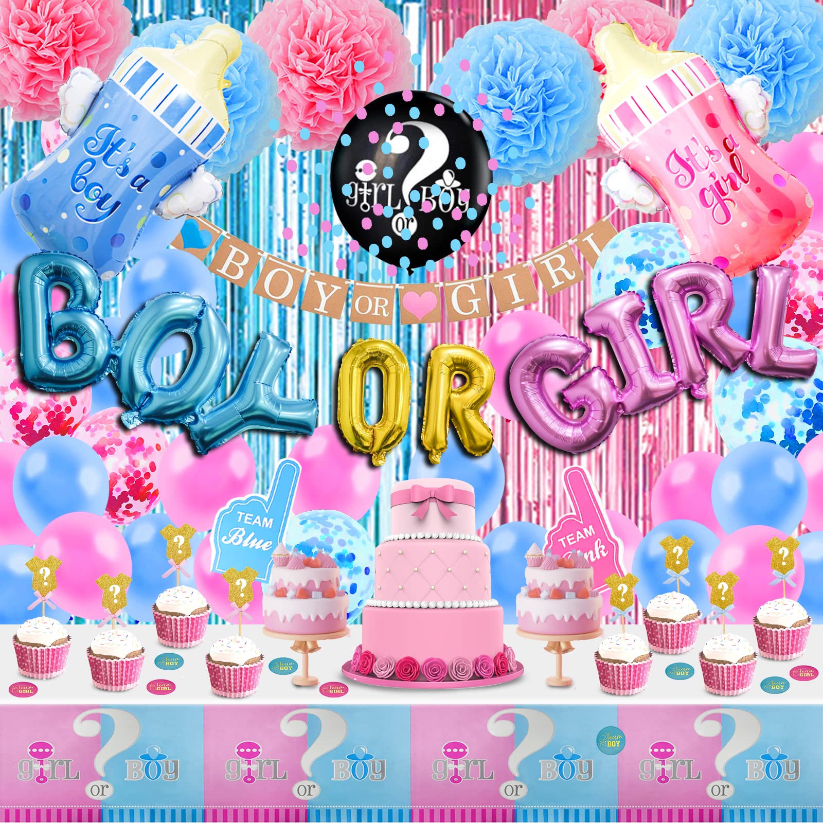 124 Pcs Gender Reveal Party Decorations Kit - 36