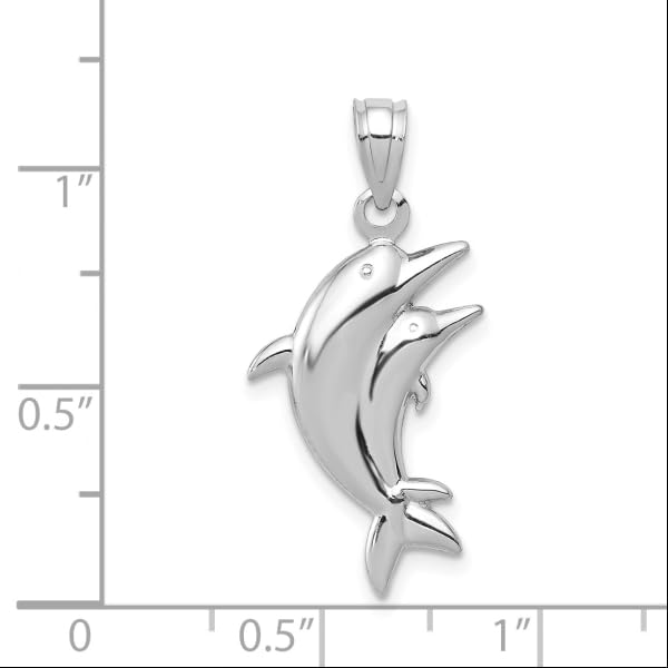 14K Solid White Gold Dolphin Pendant Necklace - Elegant Ocean & Nautical Jewelry for Women, Perfect Gift for Beach Lovers & Summer Fashion Accessories