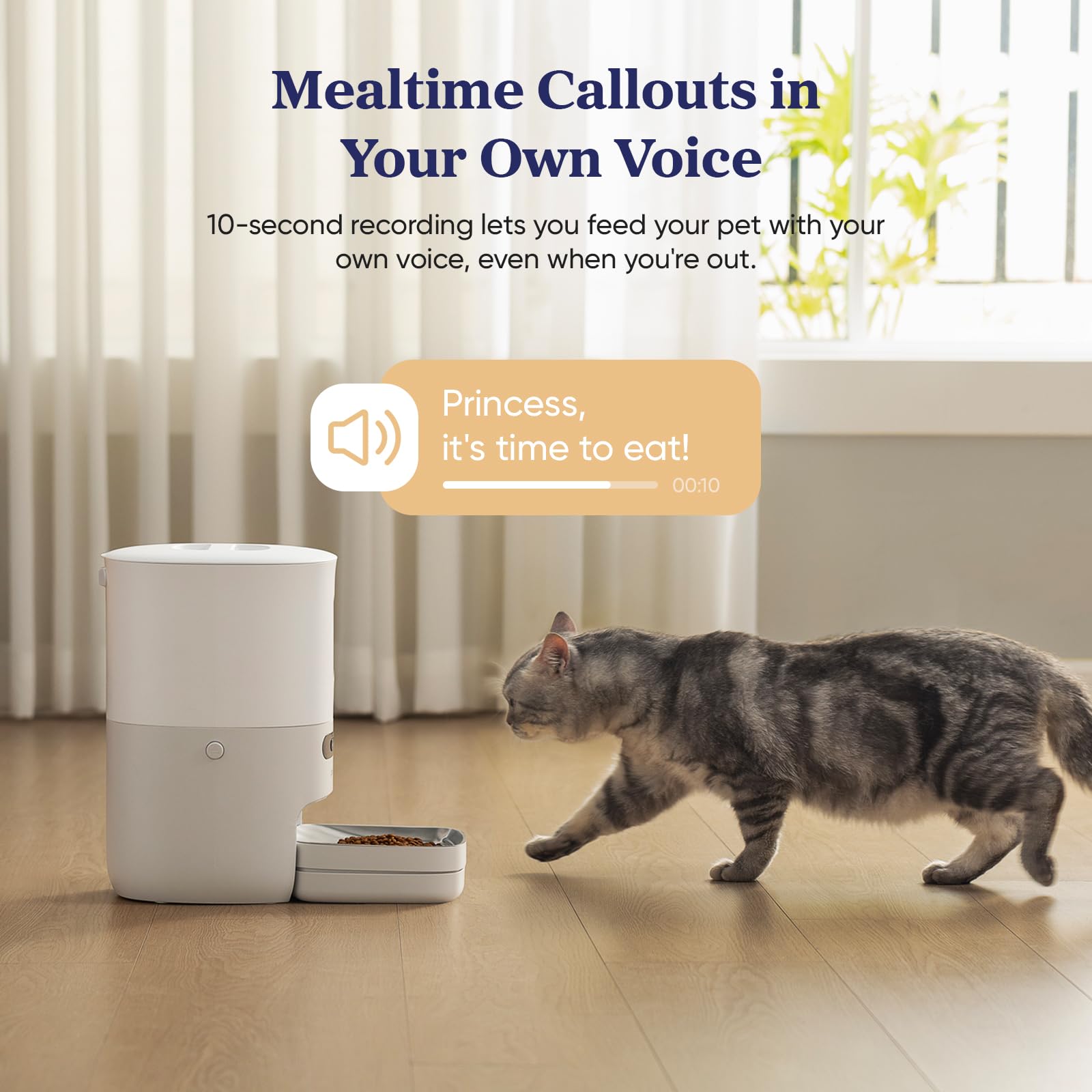 Smart WiFi Automatic Cat Feeder with App Control - 3.6L Timed Pet Food Dispenser for Cats & Dogs, 10 Meals Daily, Stainless Steel Bowl & Dual Power - Perfect for Travel & Busy Pet Owners