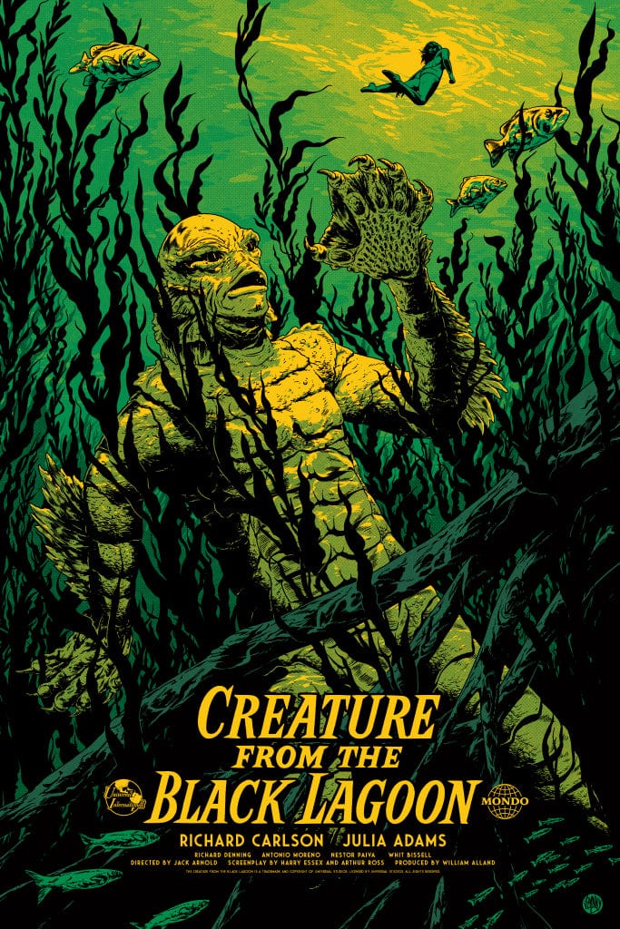 Vintage Creature from the Black Lagoon Movie Poster - Classic Horror Film Wall Art Decor for Home Theater, Man Cave & Halloween Party Decorations