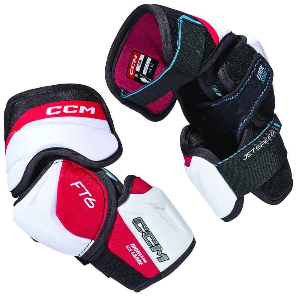 CCM Jetspeed FT6 Junior Ice Hockey Elbow Pads - Youth Protective Gear for Hockey Players - Perfect for Ice Skating, Training & Games