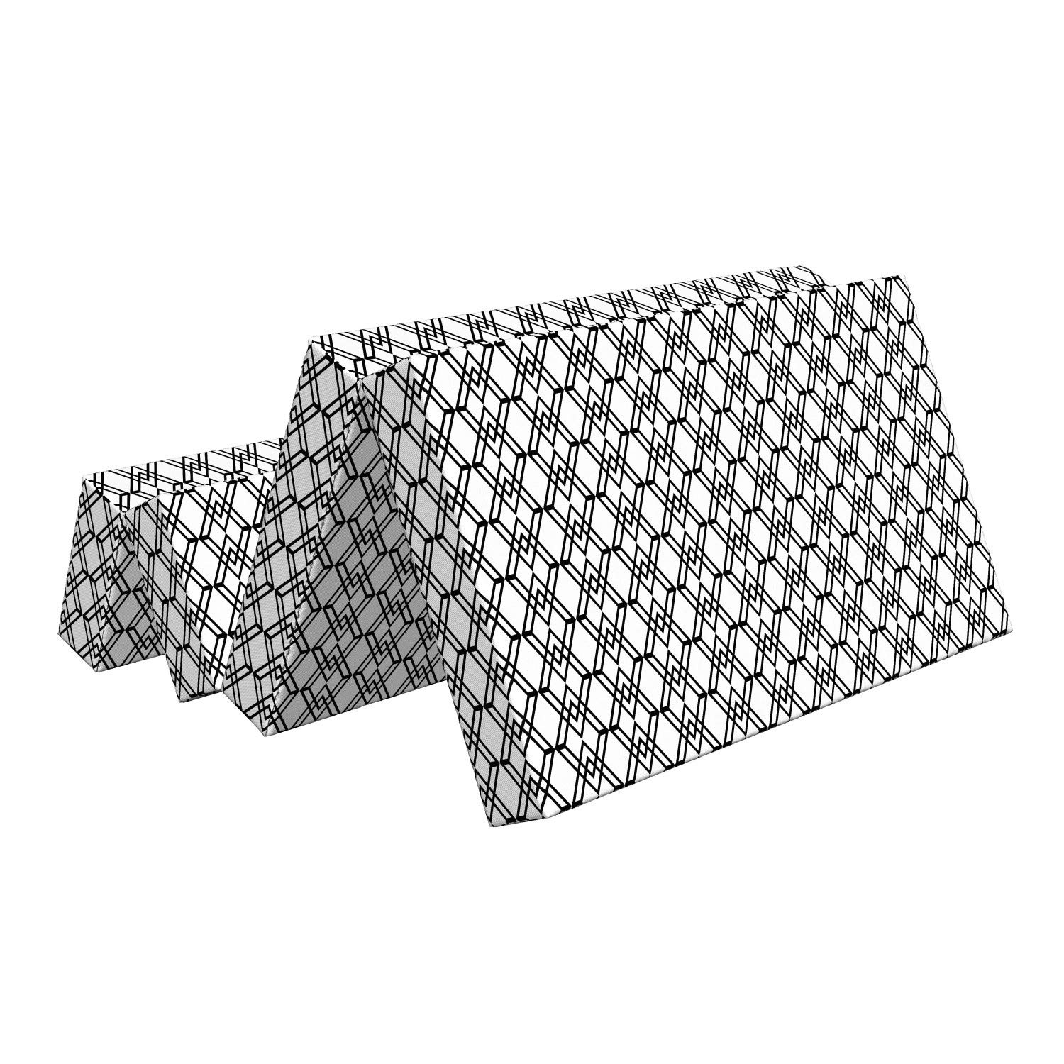 Ambesonne Black and White Foldable Mattress - Interlace Squares Design - 78.7