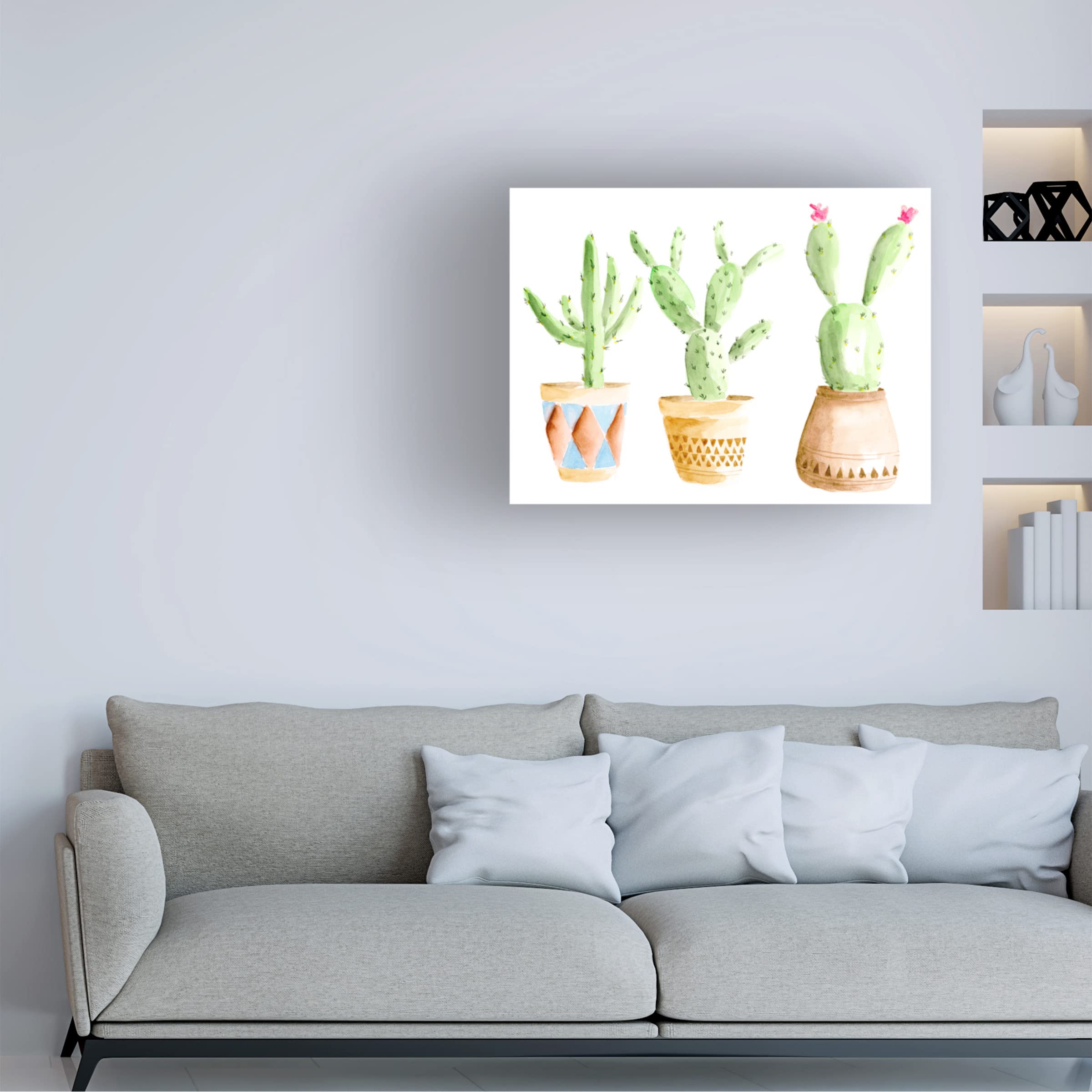 Regina Moore 'Patterned Pots I' Canvas Wall Art - Modern Home Decor for Living Room, Bedroom & Office - Trademark Fine Art