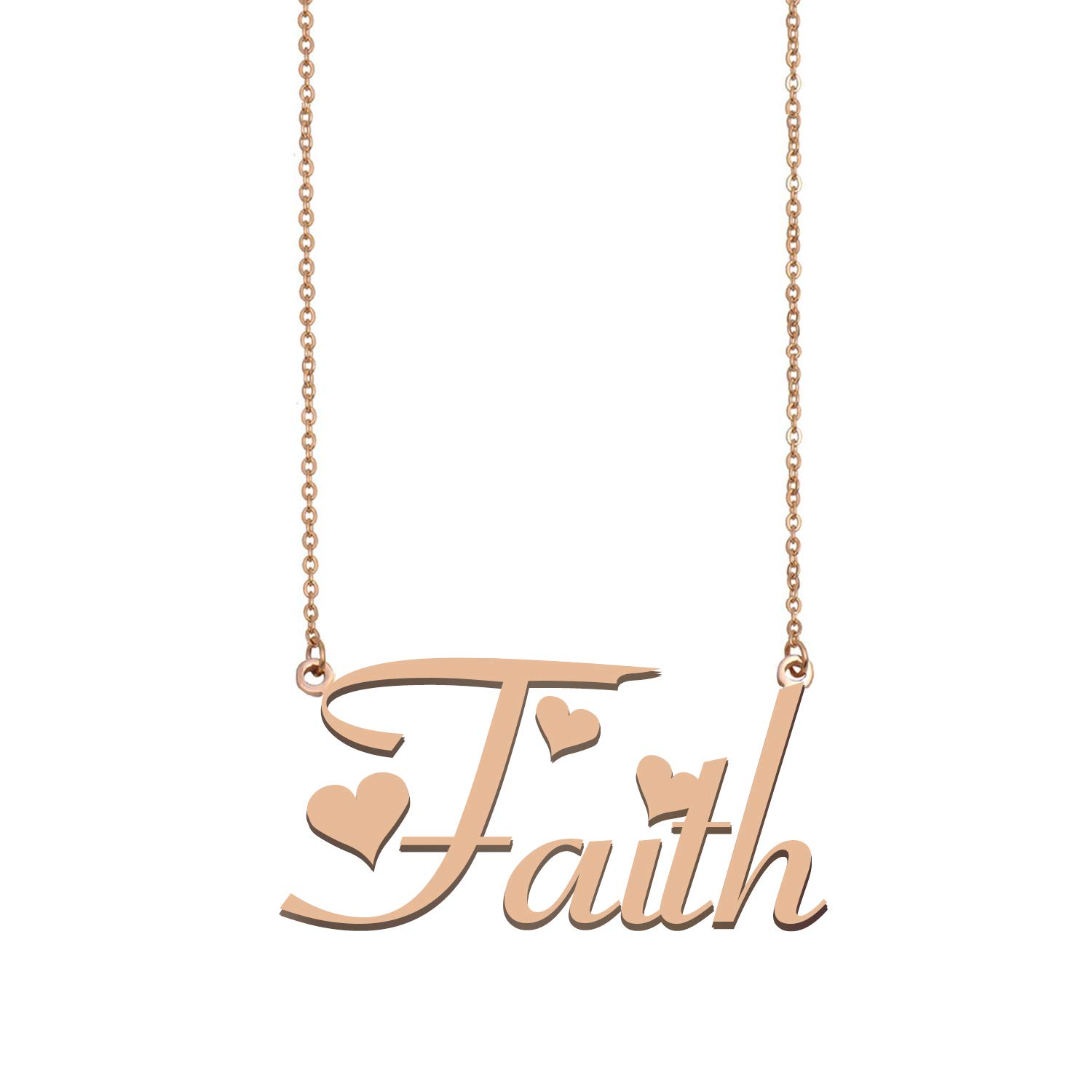 Customized MoShelly Girls Name Necklace - Personalized Faith Jewelry Gift for Women & Teens - Birthday, Christmas, Anniversary Present for Daughter, Girlfriend, Sister