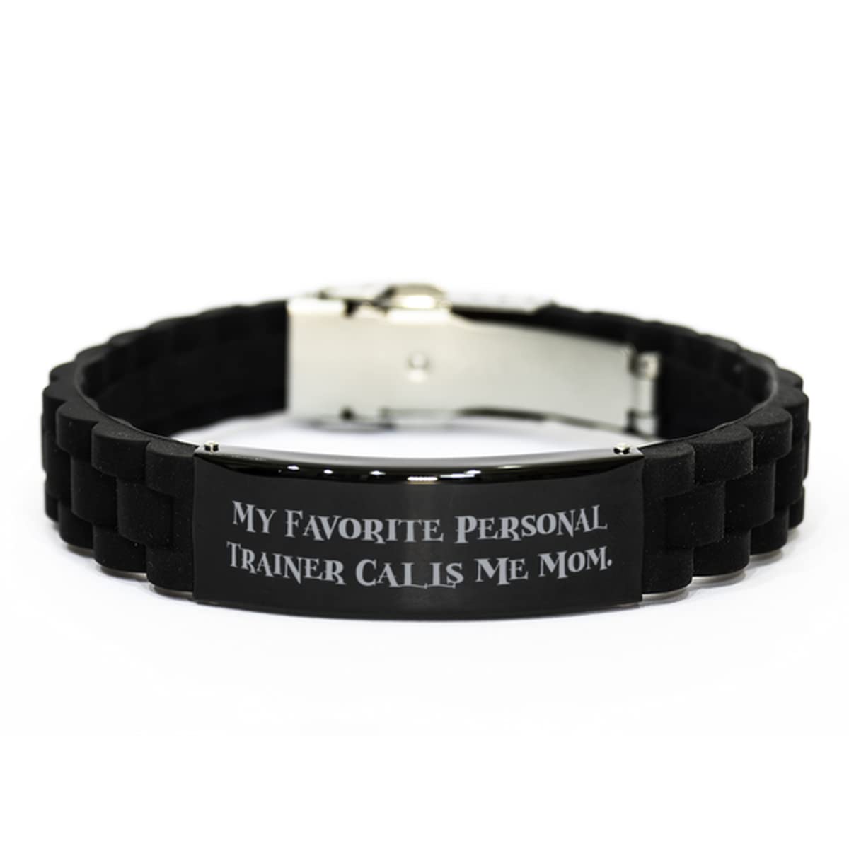 Best Mom Bracelet - Personalized Black Glidelock Clasp Bracelet Gift for Mother from Son | Mother's Day, Birthday & Anniversary Present