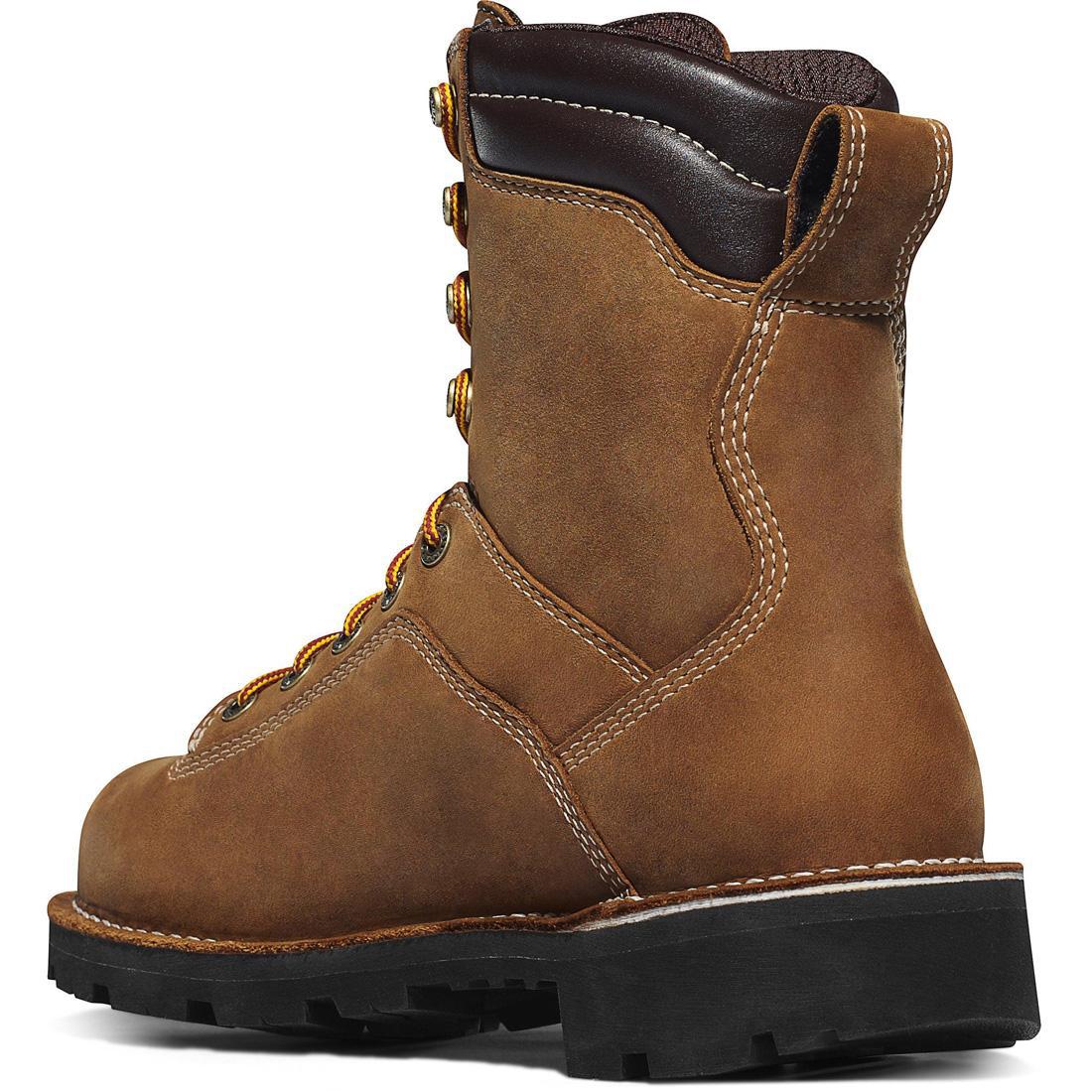 Quarry USA 8 400G Nano Toe Work Boots - Distressed Brown Leather Safety Shoes for Men | Slip Resistant & Comfortable for Construction, Warehouse & Outdoor Work