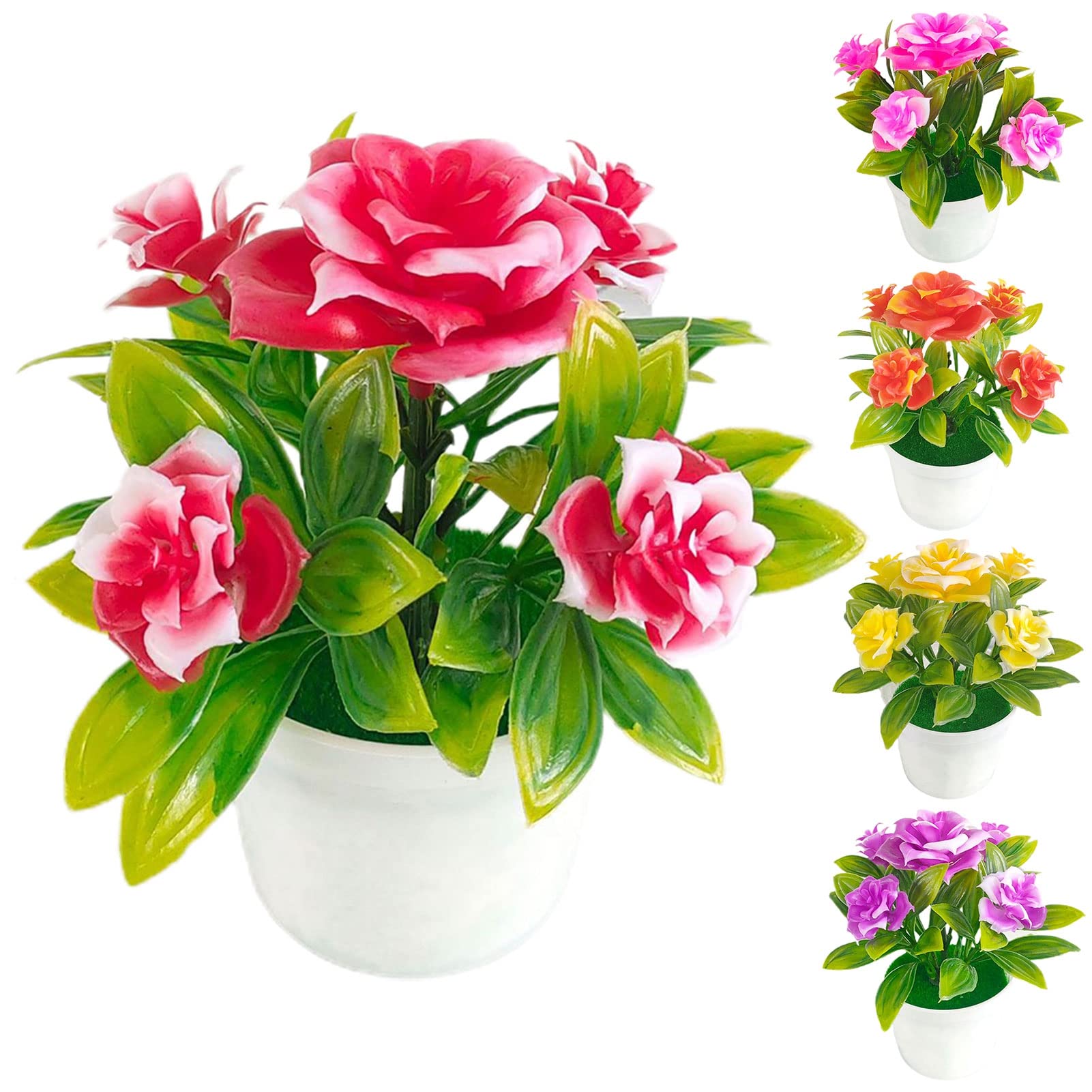 Artificial Flowers in Vase - Yellow Fake Floral Arrangement for Table Decor, Kitchen & Dining Room Centerpiece