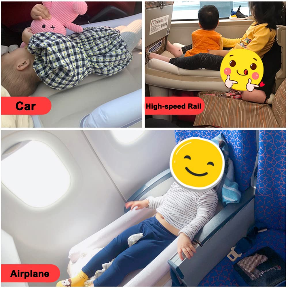 GEMGO Inflatable Airplane Bed for Toddlers - Portable Travel Bed for Infants & Kids, Fits Most Airplane Economy Seats | Perfect for Long Flights, Road Trips & Sleepovers