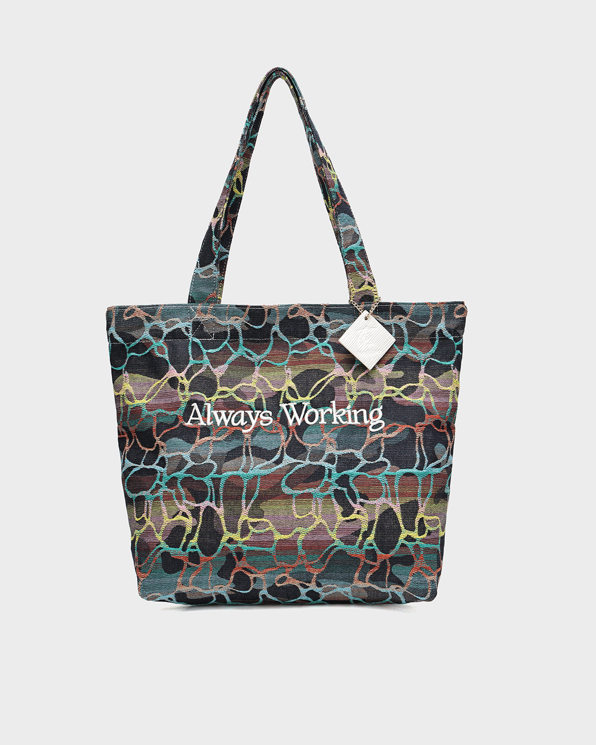Hustle Tapestry Tote Bag in Midnight Mosaic - Stylish & Durable Canvas Shoulder Bag for Women, Perfect for Work, Shopping & Beach Day Out