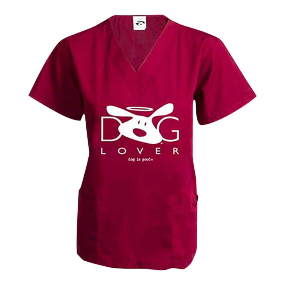 Dog Lovers Scrub Tops for Women - Comfortable Medical Uniforms for Vet Techs & Nurses - Perfect for Animal Clinics & Healthcare Work