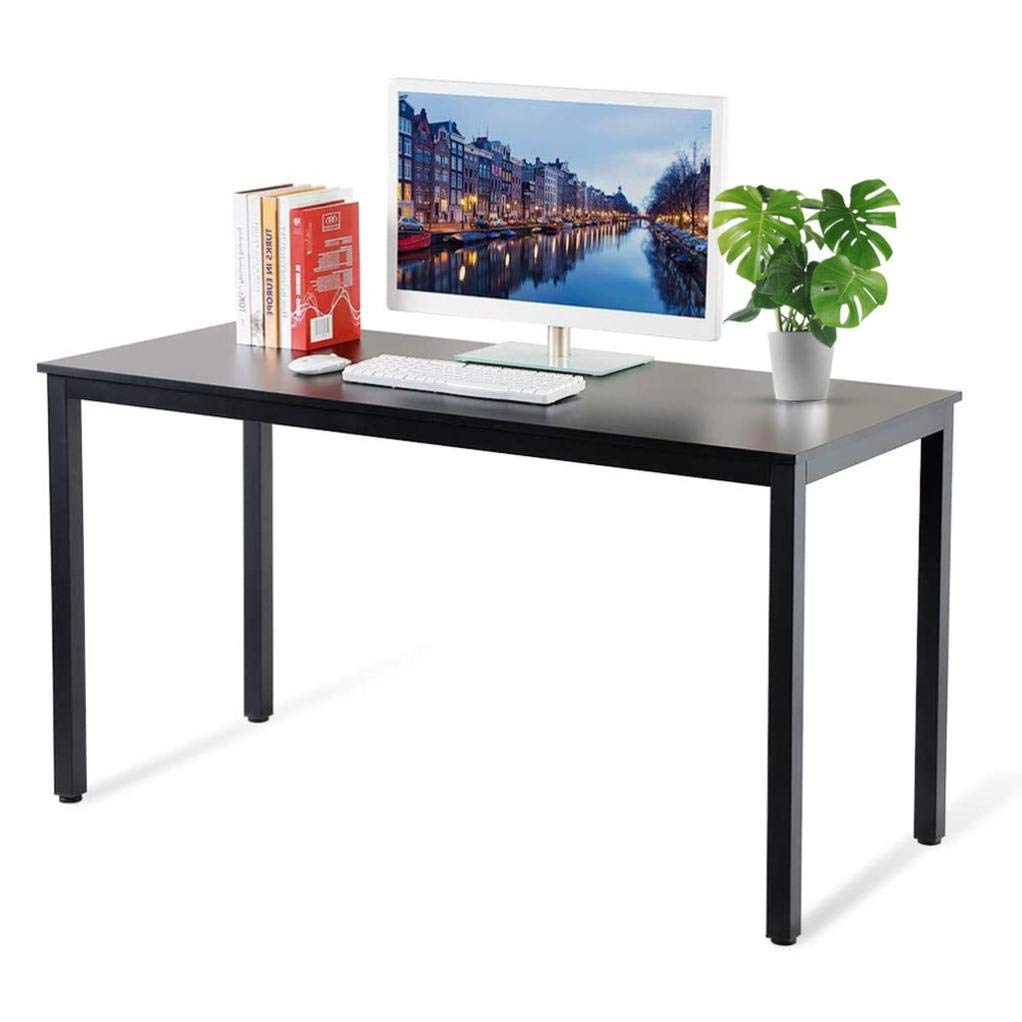47 Inch Modern Office Desk - Sturdy Computer Desk for Gaming, Writing & Study, Black - Perfect for Home Office, Workstation & Small Spaces