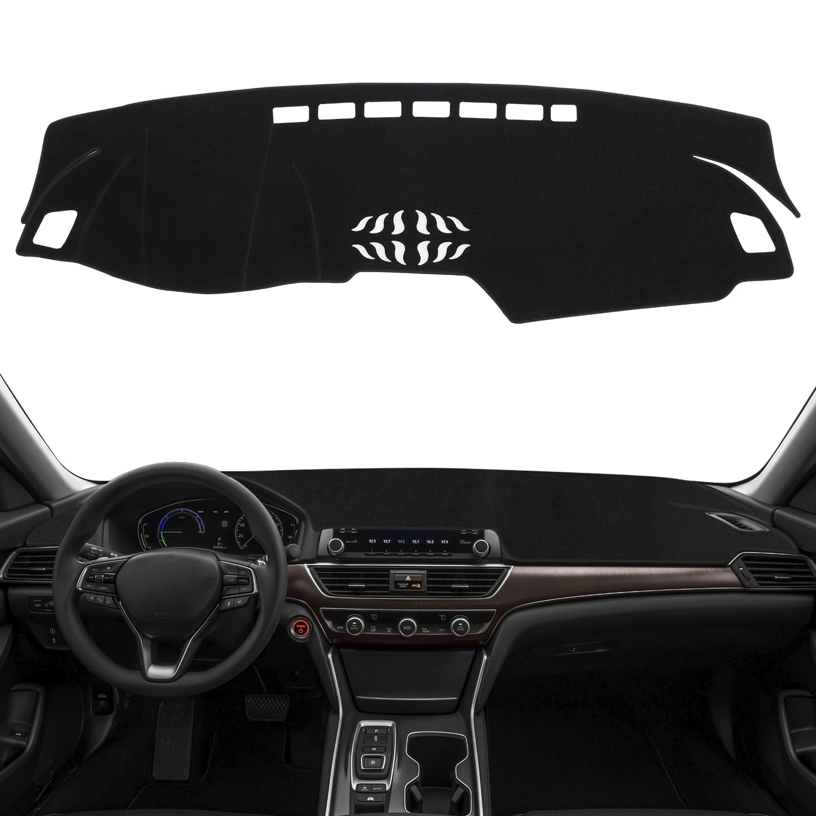 KUST Non-Slip Polyester Car Dash Cover Mat for Honda Accord Sport 2018-2022 (LHD, No HUD) - Black Sunshade Interior Accessories | Perfect for Driving Comfort & Glare Reduction