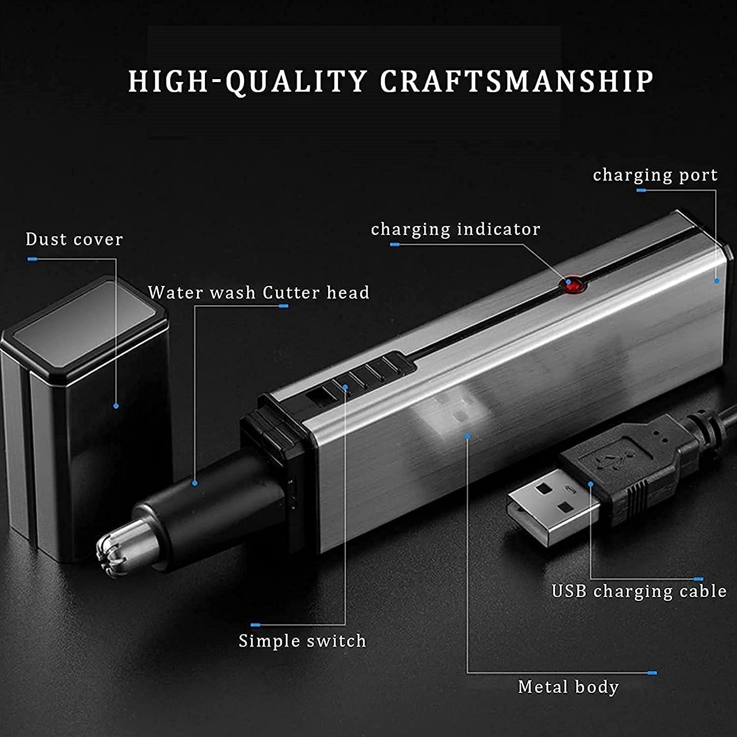 Rechargeable Ear and Nose Hair Trimmer for Men & Women - Precision Eyebrow & Facial Grooming Kit - Perfect for Travel, Home, and Office Use