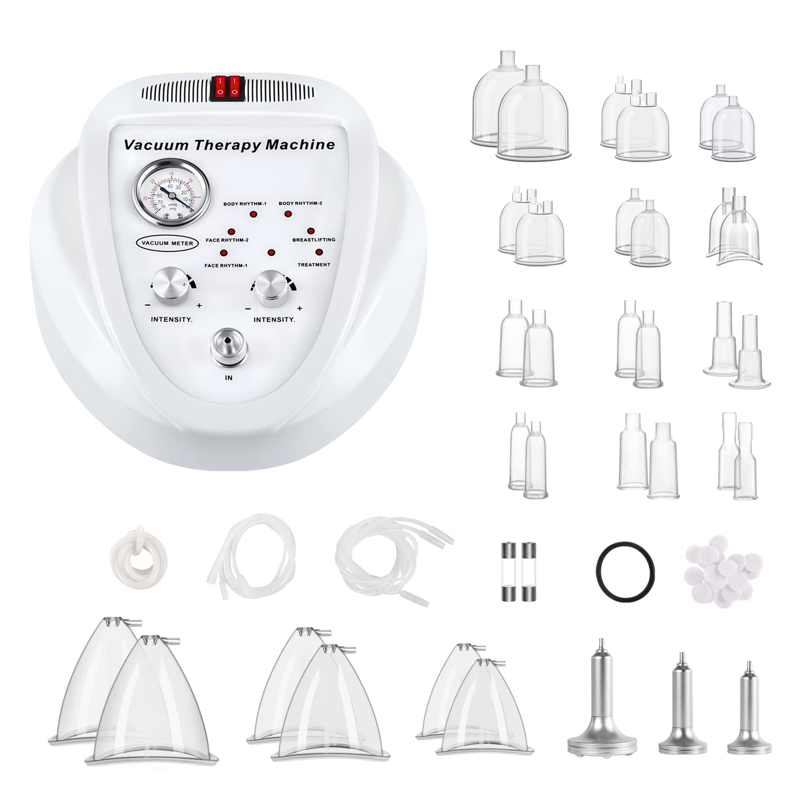 Beauty Star Vacuum Therapy Machine - Multifunctional Adjustable Cupping Device (0-70 cmHg) with 30 Cups & 3 Pumps (1200ML Capacity) for Cellulite Reduction, Pain Relief & Skin Rejuvenation | Perfect for Home Spa, Massage Therapy & Beauty Treatments