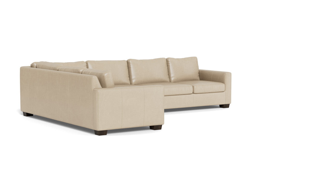 Track 121 Genuine Leather Left Corner Sectional Sofa with RAF Sleeper - Modern Living Room Furniture for Small Spaces & Home Theater Seating