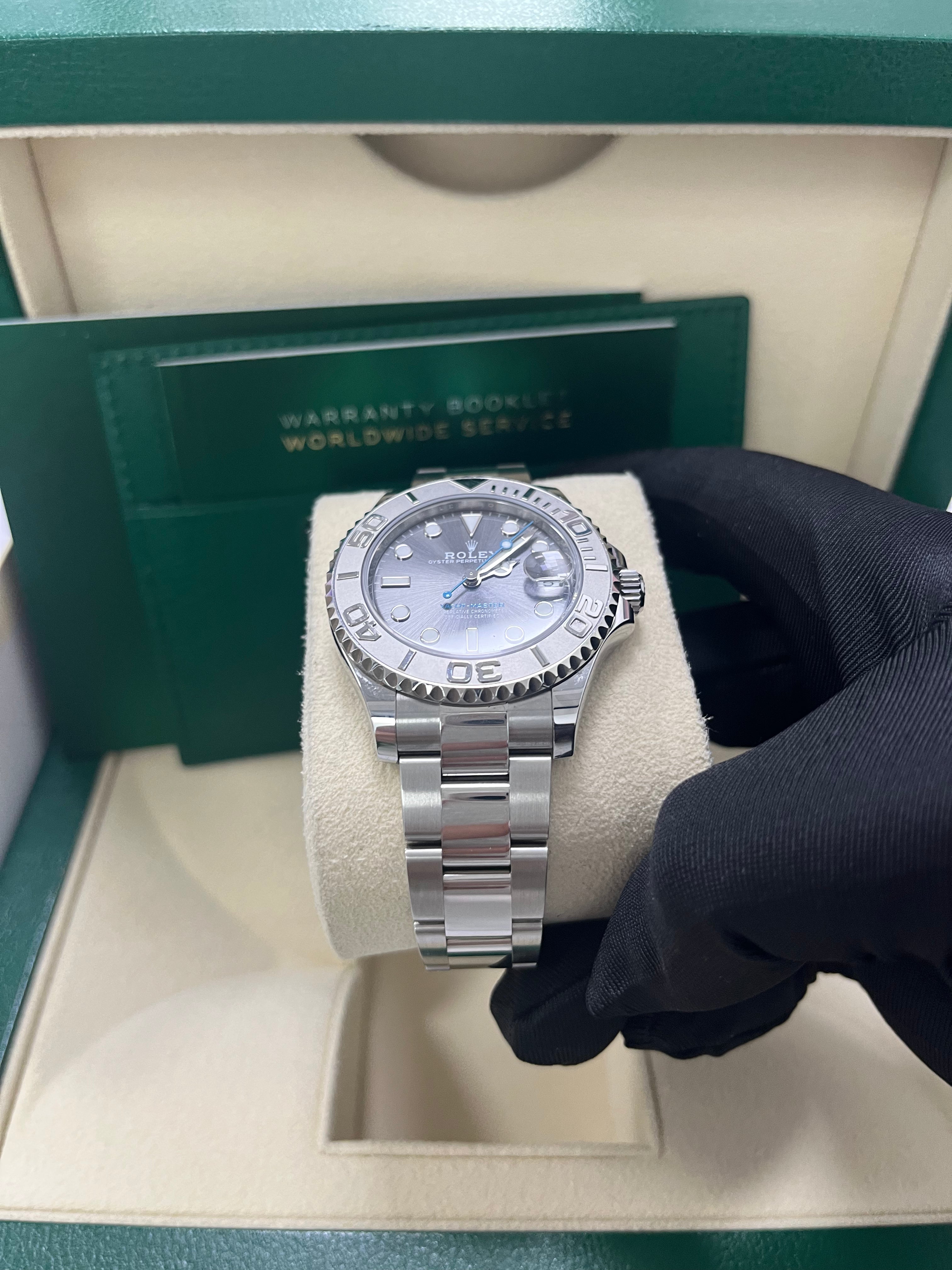 Rolex Yacht Master 37 37mm Rhodium Dial 268622 Stainless Steel with Platinum Bezel - Luxury Watch for Sailing, Business & Formal Occasions