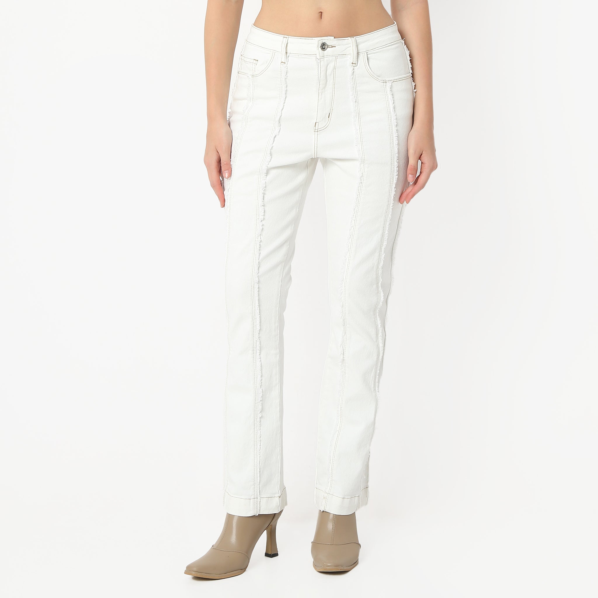 Boot Cut Full Length High Rise Jeans for Women - Stretchy Denim Pants with Flared Leg | Perfect for Casual Wear, Office & Night Out