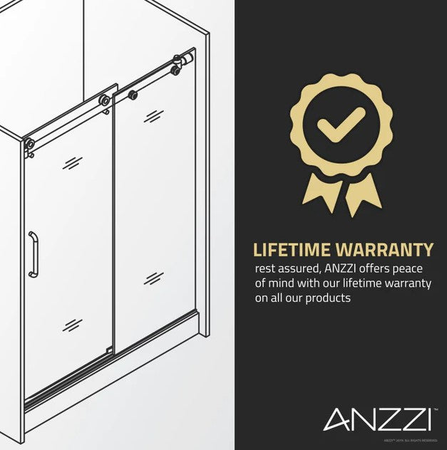 Anzzi SD AZ14 01MB Frameless Shower Door 72