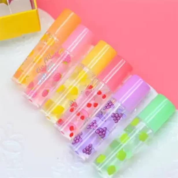 Elecsera 6-Pack Transparent Moisturizing Lip Balm - Fruit Flavored Lip Care for Soft & Hydrated Lips (21.6g) - Perfect for Daily Use, Travel & Gift Giving