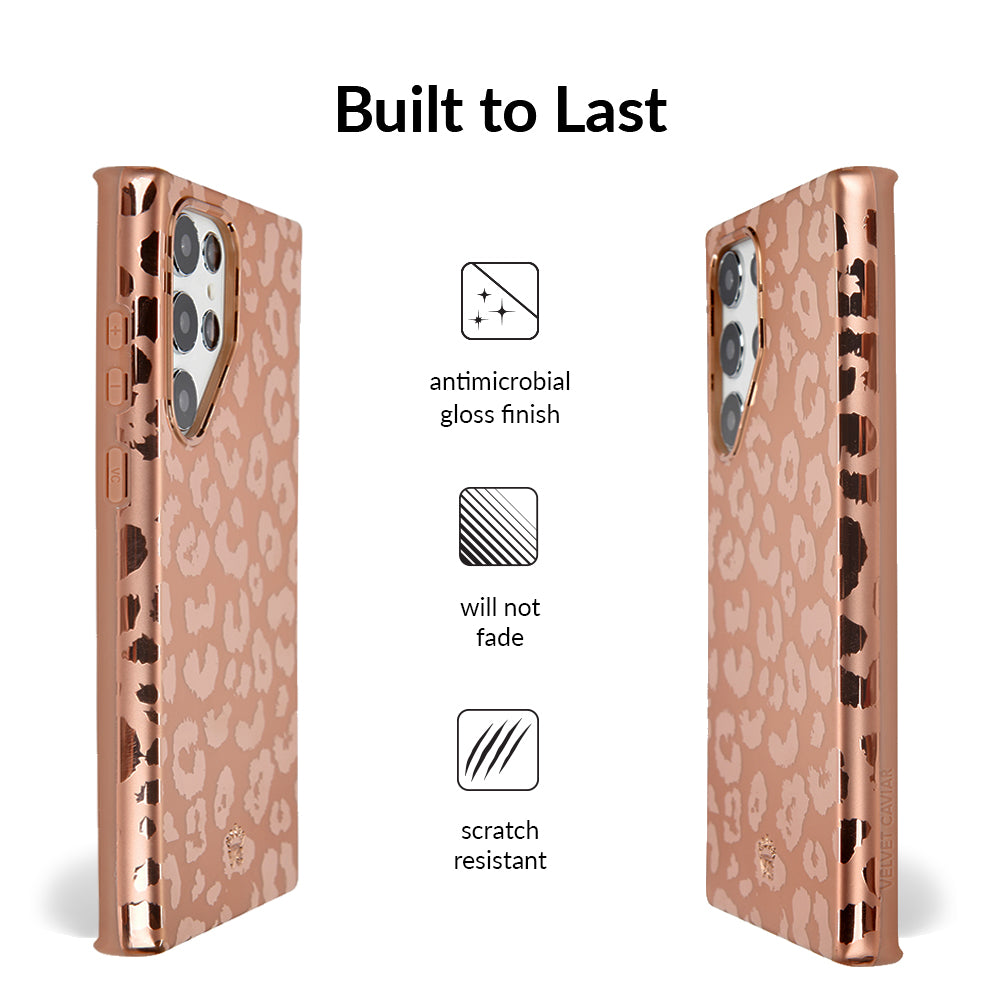 Bronze Chrome Leopard Print Samsung Phone Case - Stylish Protective Cover for Galaxy S21/S20/Note 20 | Perfect for Everyday Use, Travel & Fashion Accessories