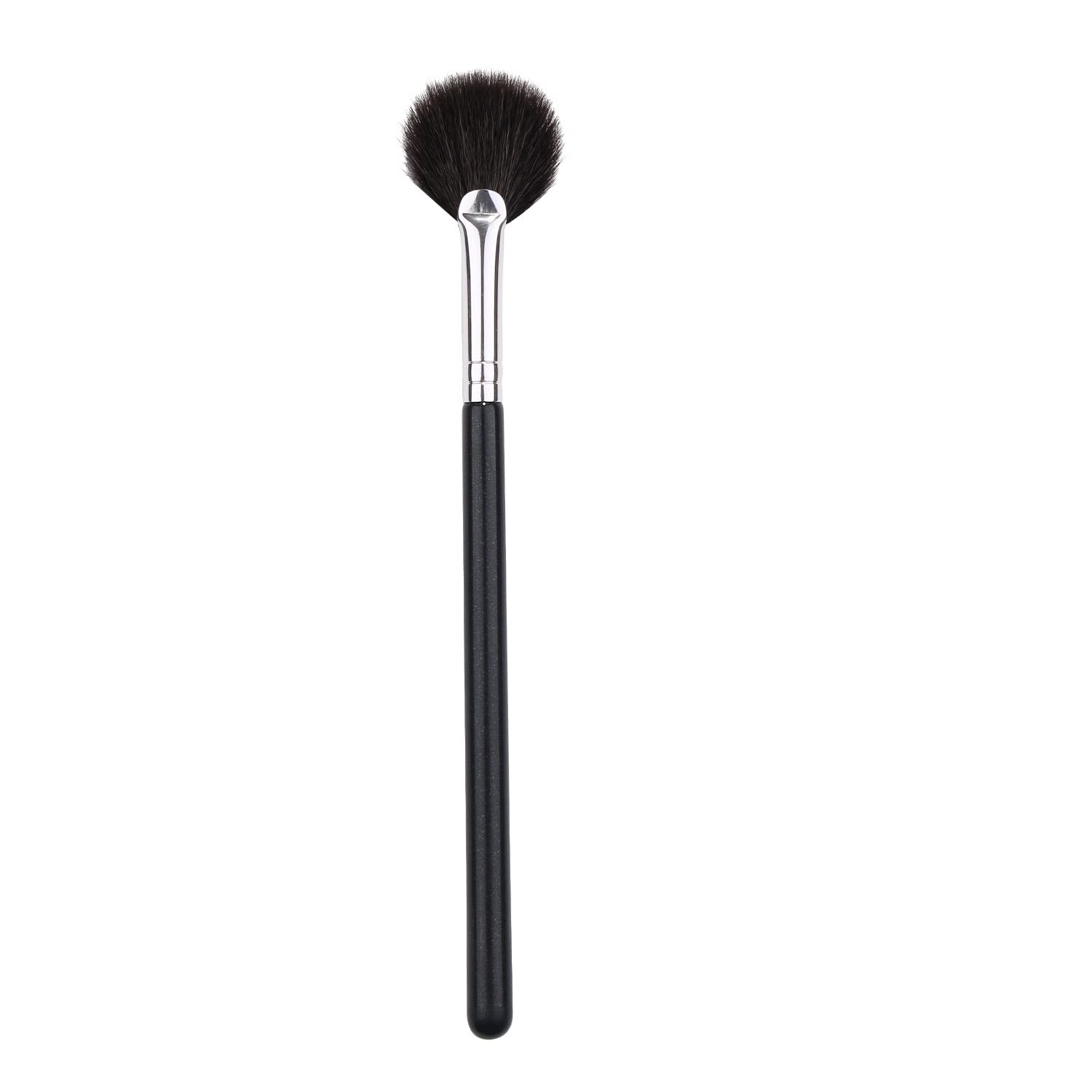 Professional Vegan Fan Brush - Soft Synthetic Makeup Brush for Blush, Highlighter & Eyeshadow | Perfect for Contouring, Highlighting & Detailed Makeup Application