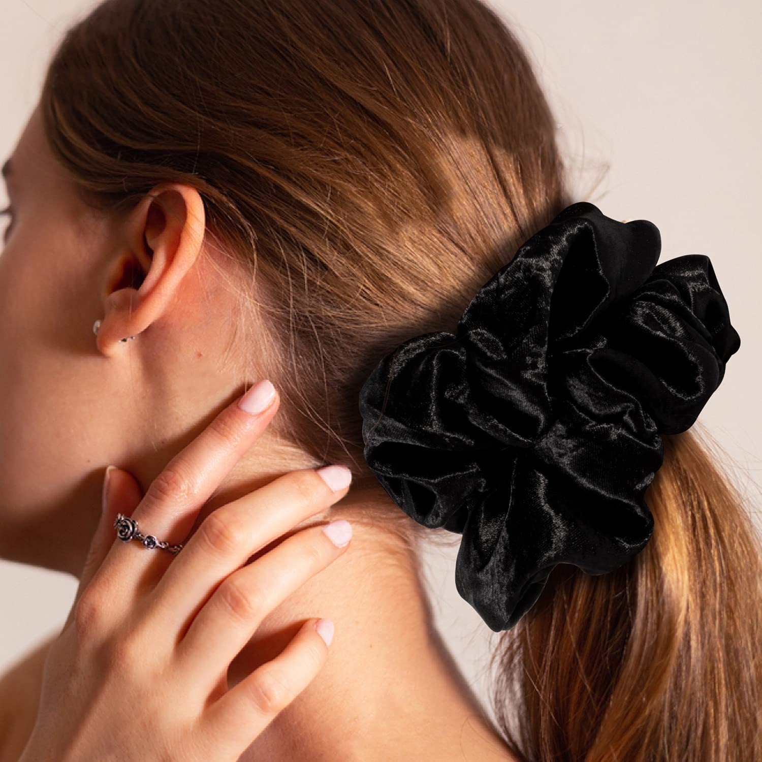 ALIBA COLLECTION Mulberry Silk Hair Scrunchies - No Damage Hair Ties for Fine & Curly Hair - Soft Silk Ponytail Holders for Women & Girls - Perfect for Sleep, Workout, and Everyday Hair Care