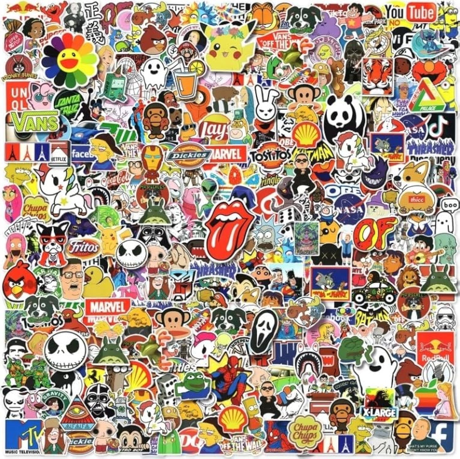100pcs Waterproof Vinyl Stickers Pack - Random Assorted Decals for Adults Teens Kids - Perfect for Water Bottles, Skateboards, Helmets, Laptops & Bicycles - DIY Decoration & Personalization Stickers for School, Office, Home & Gifts