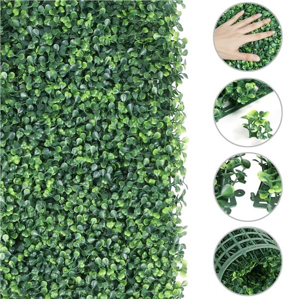 Yaheetech 12 Pack 20x20 Inch Artificial Boxwood Hedge Panels - UV Resistant Fake Greenery Privacy Fence for Outdoor Garden, Patio, and Balcony Decor