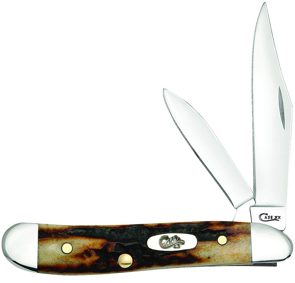 Premium WR XX Pocket Knife with Red Stag Handle - Peanut Style Folding Knife (Model #9443, R5220 SS) - Compact 2 7/8
