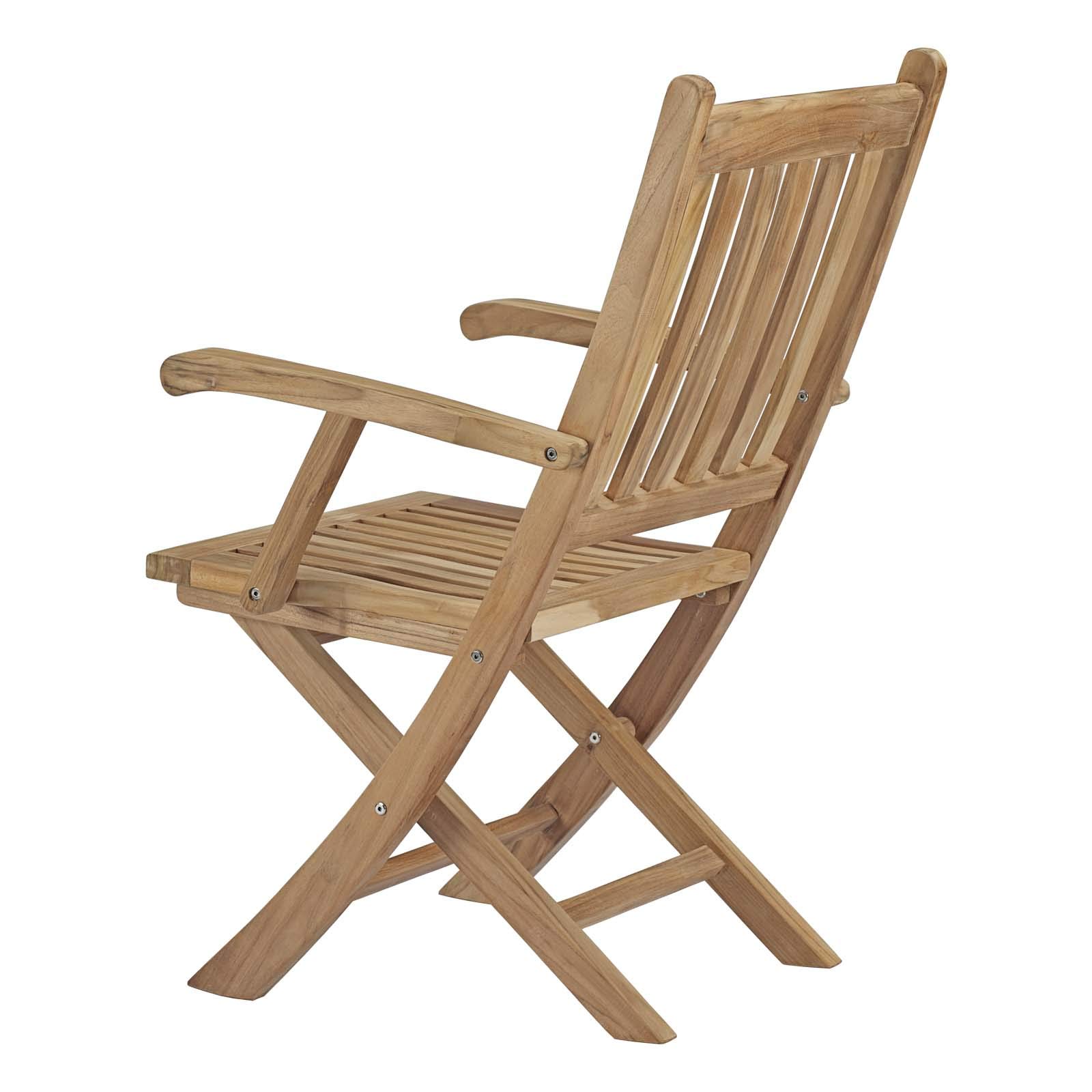 Modern Outdoor Patio Dining Set - Wooden Garden Chairs & Table for Balcony, Deck or Backyard - Natural Finish for Contemporary Style - Perfect for Al Fresco Meals, Relaxing & Entertaining