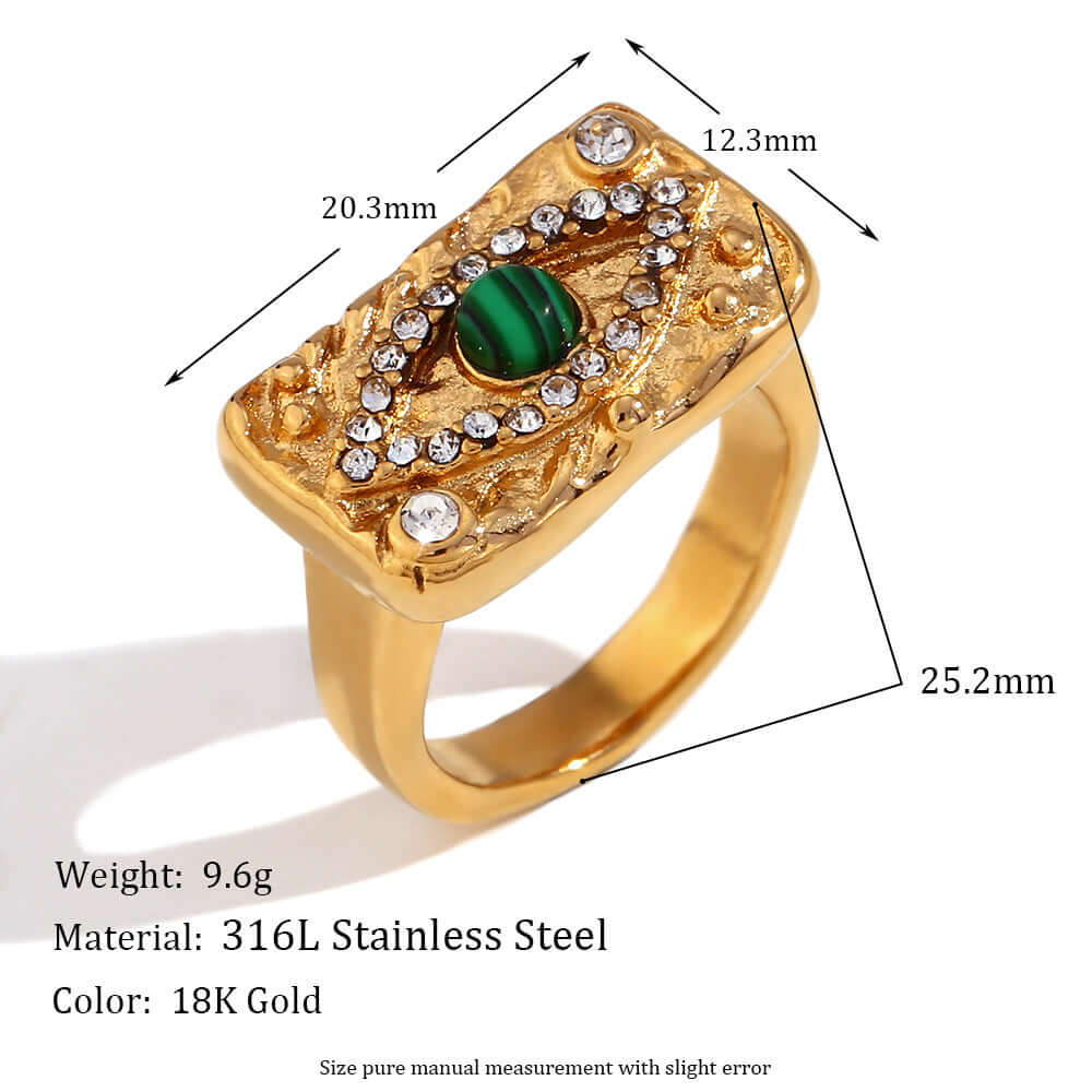 18K Gold Evil Eye Turkish Thumb Ring for Women - Elegant Cocktail Statement Ring (JDR002) | Perfect for Parties, Weddings & Boho Fashion