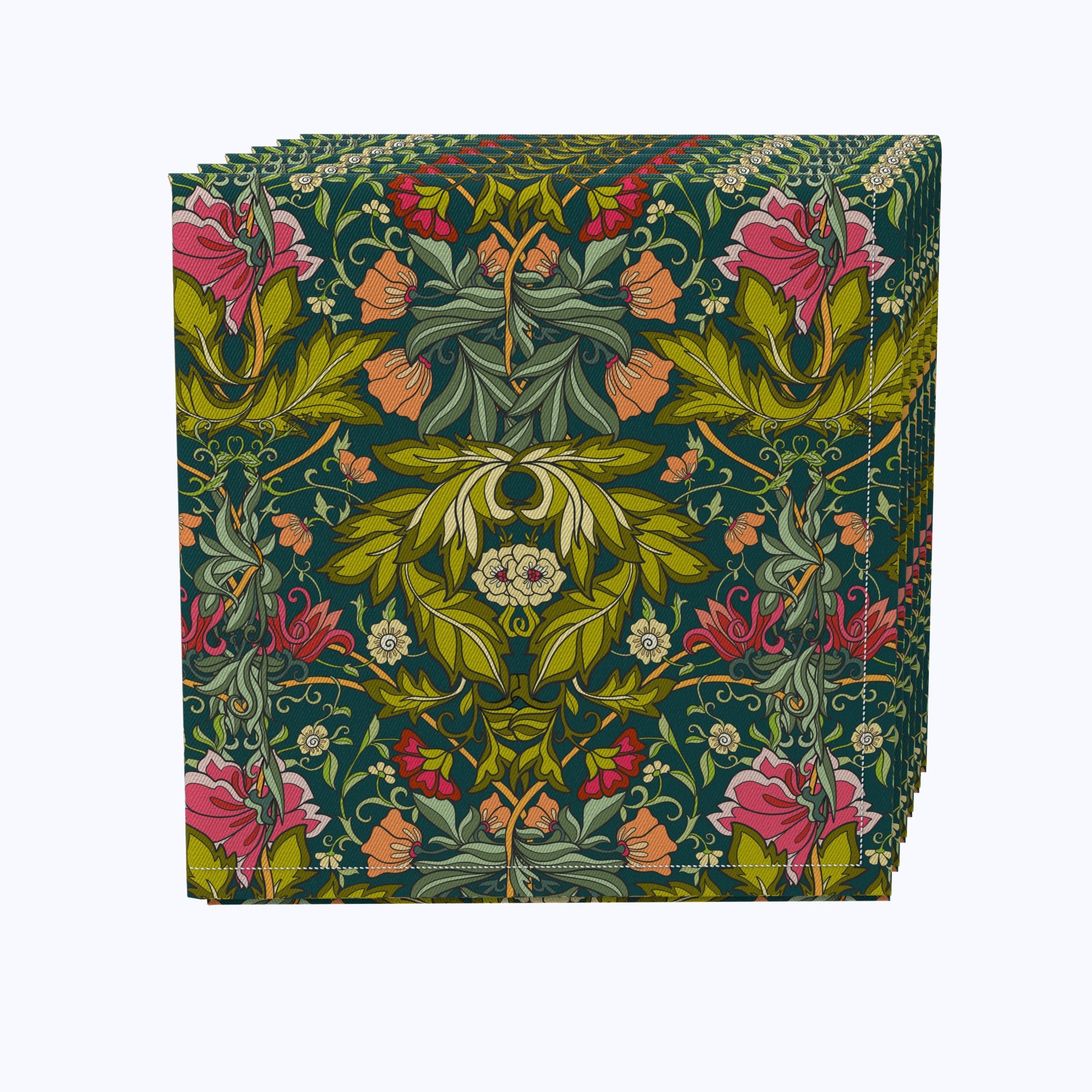 Premium Floral Cotton Napkins Set of 45 - Soft & Absorbent 100% Cotton Dinner Napkins for Weddings, Parties & Everyday Dining - Elegant Table Decor for Home & Restaurant Use