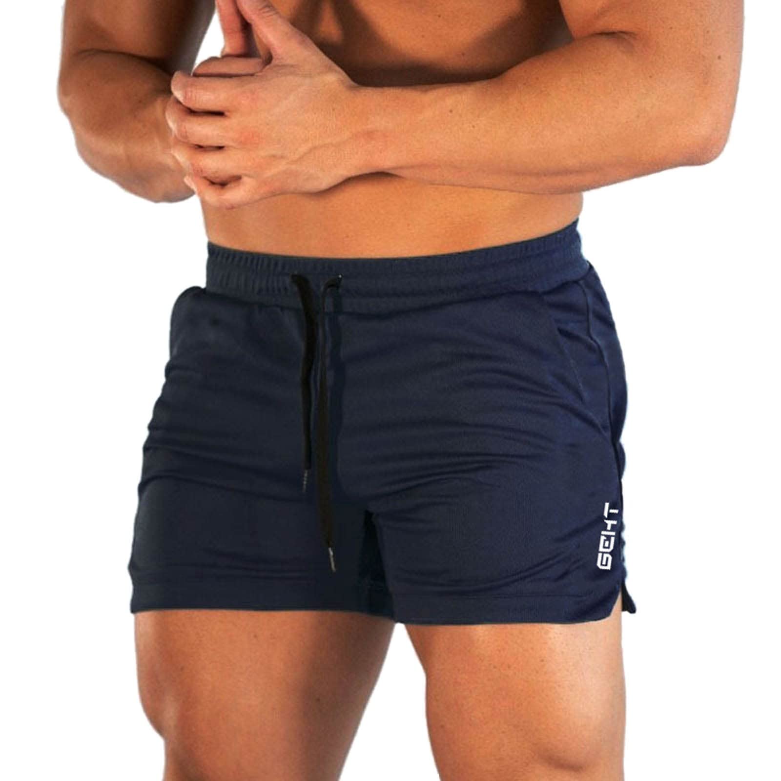**Men's Solid Color Baseball Shorts - Casual Mid Waist Drawstring Athletic Shorts with Pockets for Sports & Everyday Wear**