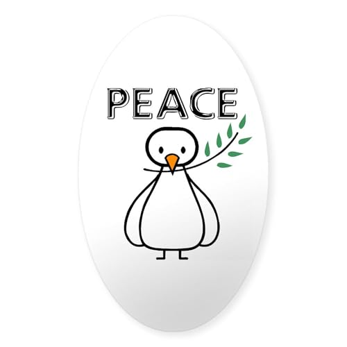 Clear - White Dove Peace Oval Sticker